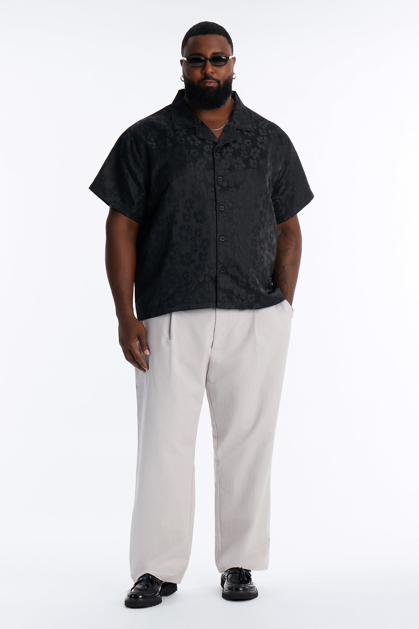 Lotto Floral Relaxed Cuban Collar Shirt - Black image 2