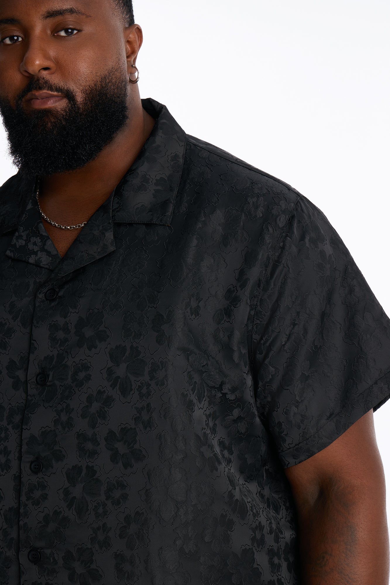 Lotto Floral Relaxed Cuban Collar Shirt - Black image 3