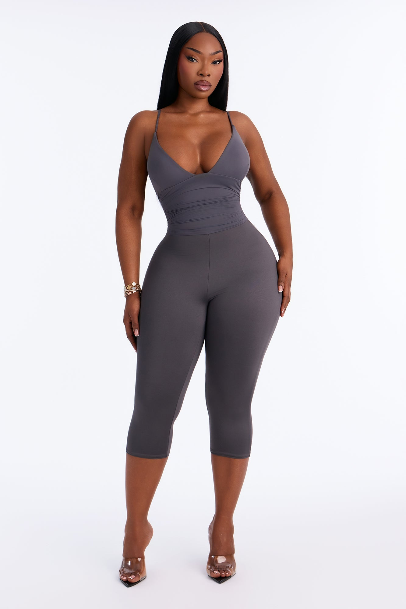 Second Skin Deep U Neck Cami - Charcoal image 2