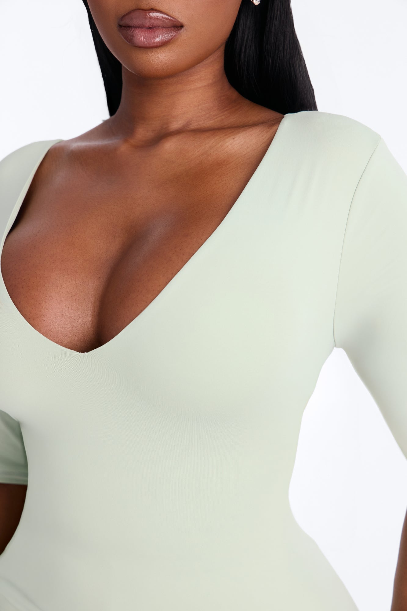Second Skin Deep U Neck Elbow Sleeve Top - Mint image 4