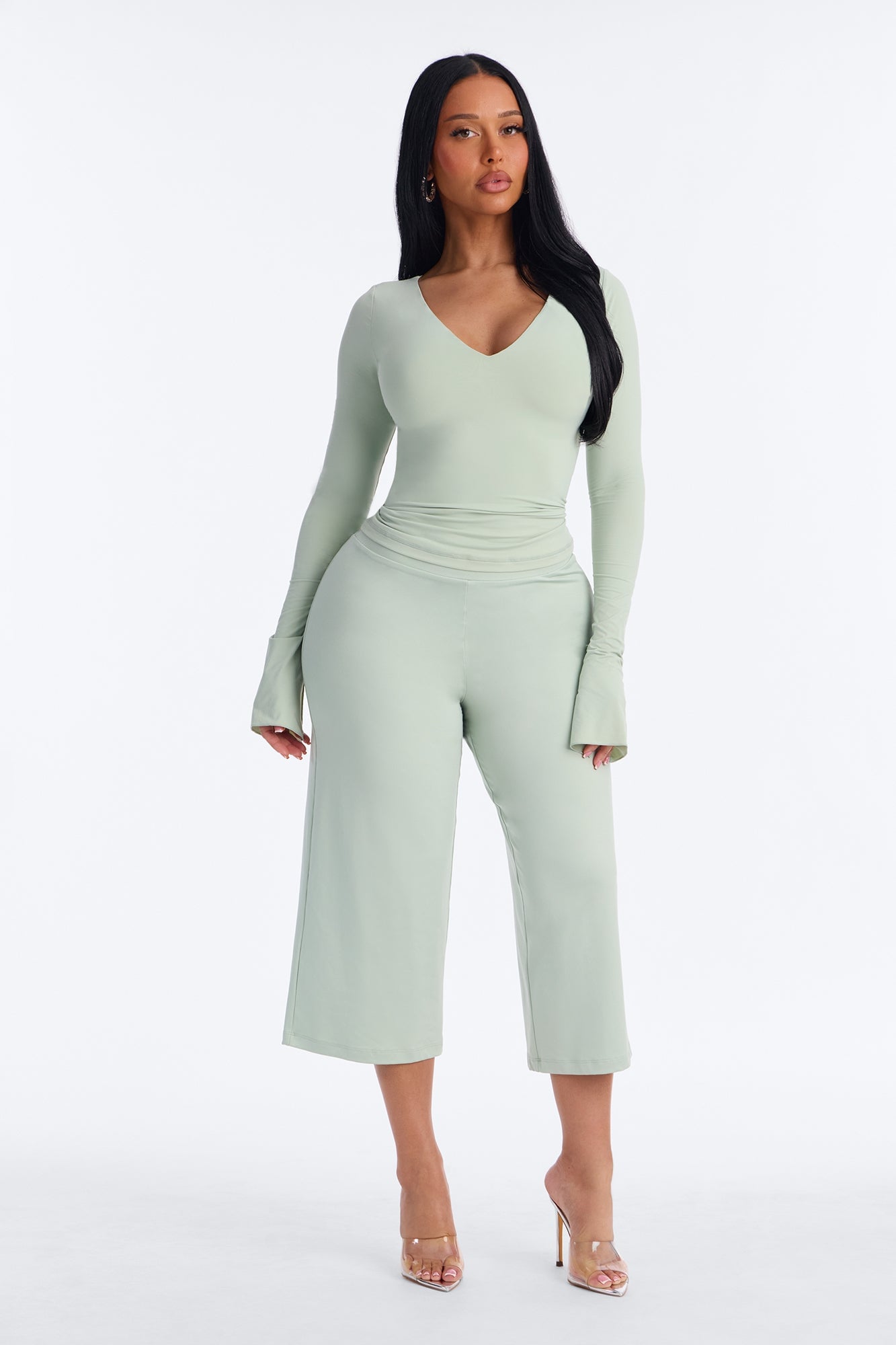 Second Skin Deep U Neck Long Sleeve Top - Mint image 6