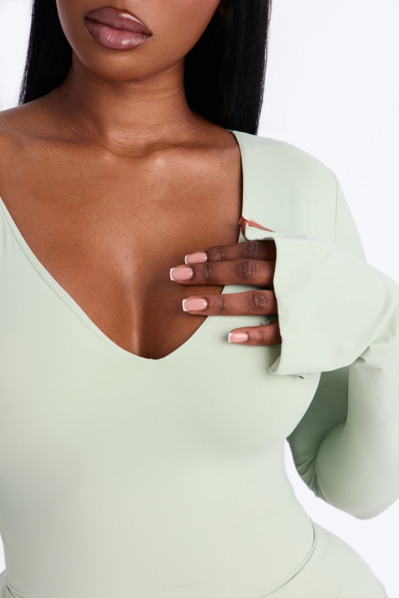 Second Skin Deep U Neck Long Sleeve Top - Mint image 4