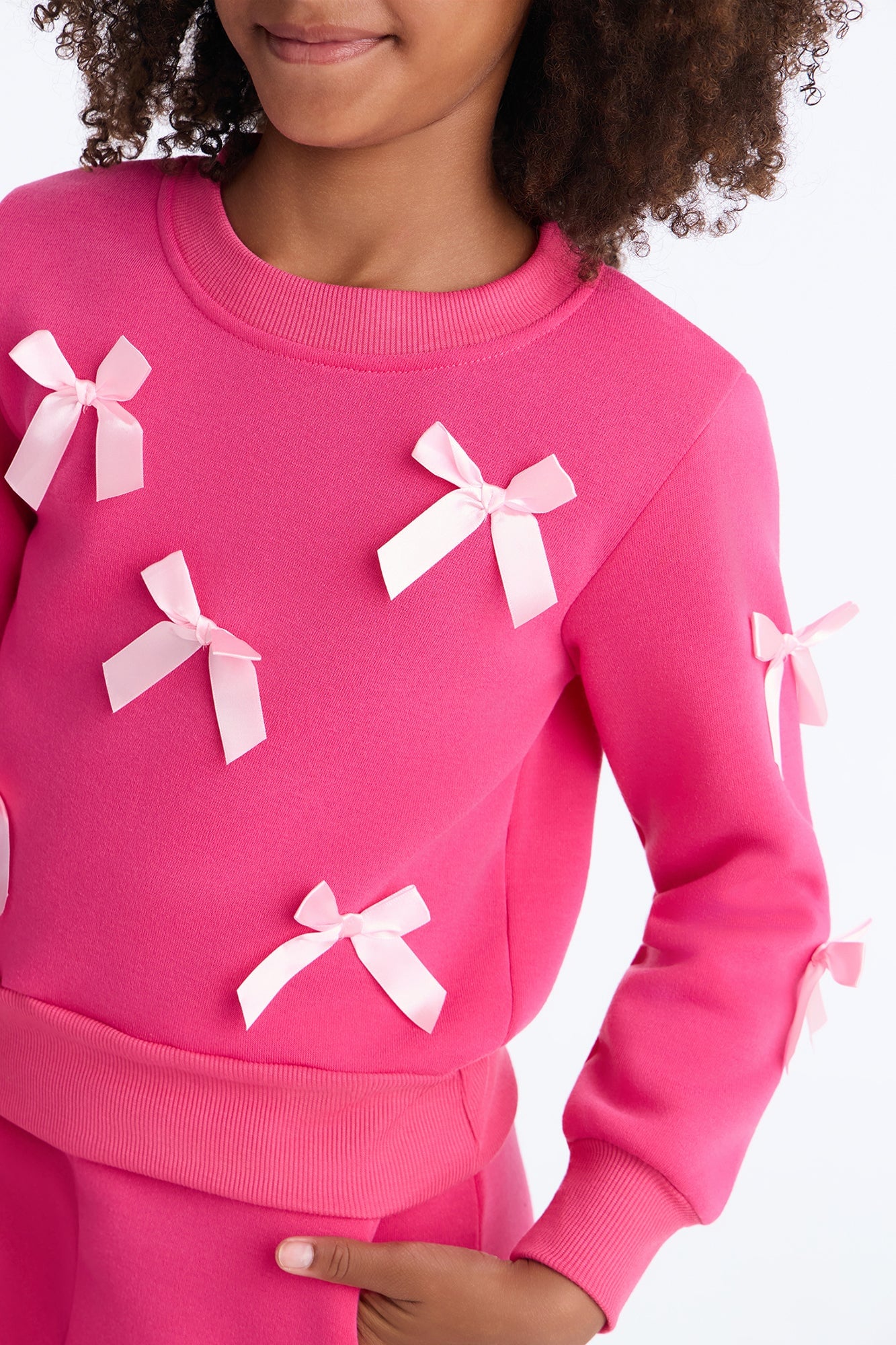 Mini Simply The Prettiest Sweatshirt And Pant Set - Hot Pink image 4