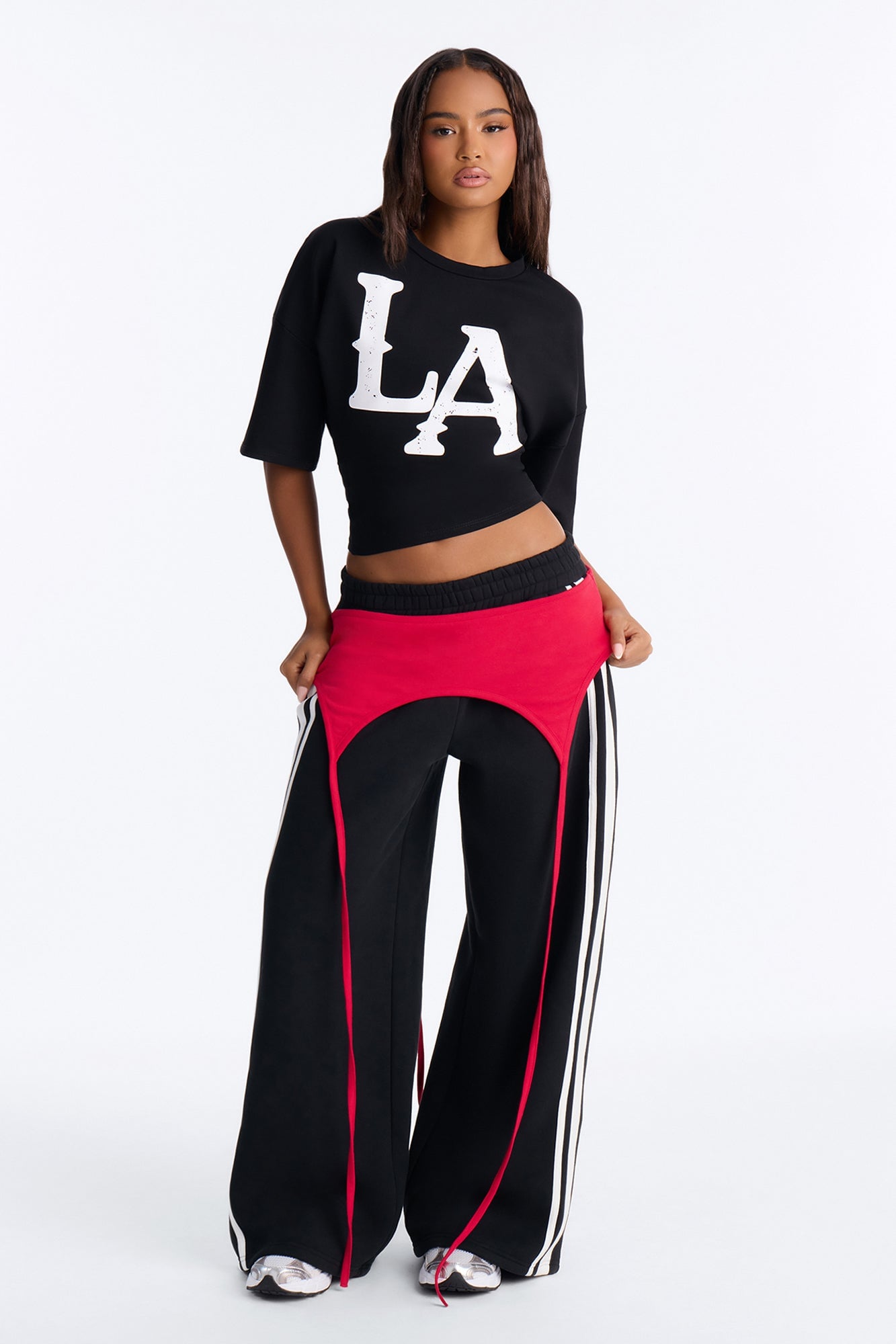 LA Urban Style Cinched Waist Tee - Black image 6