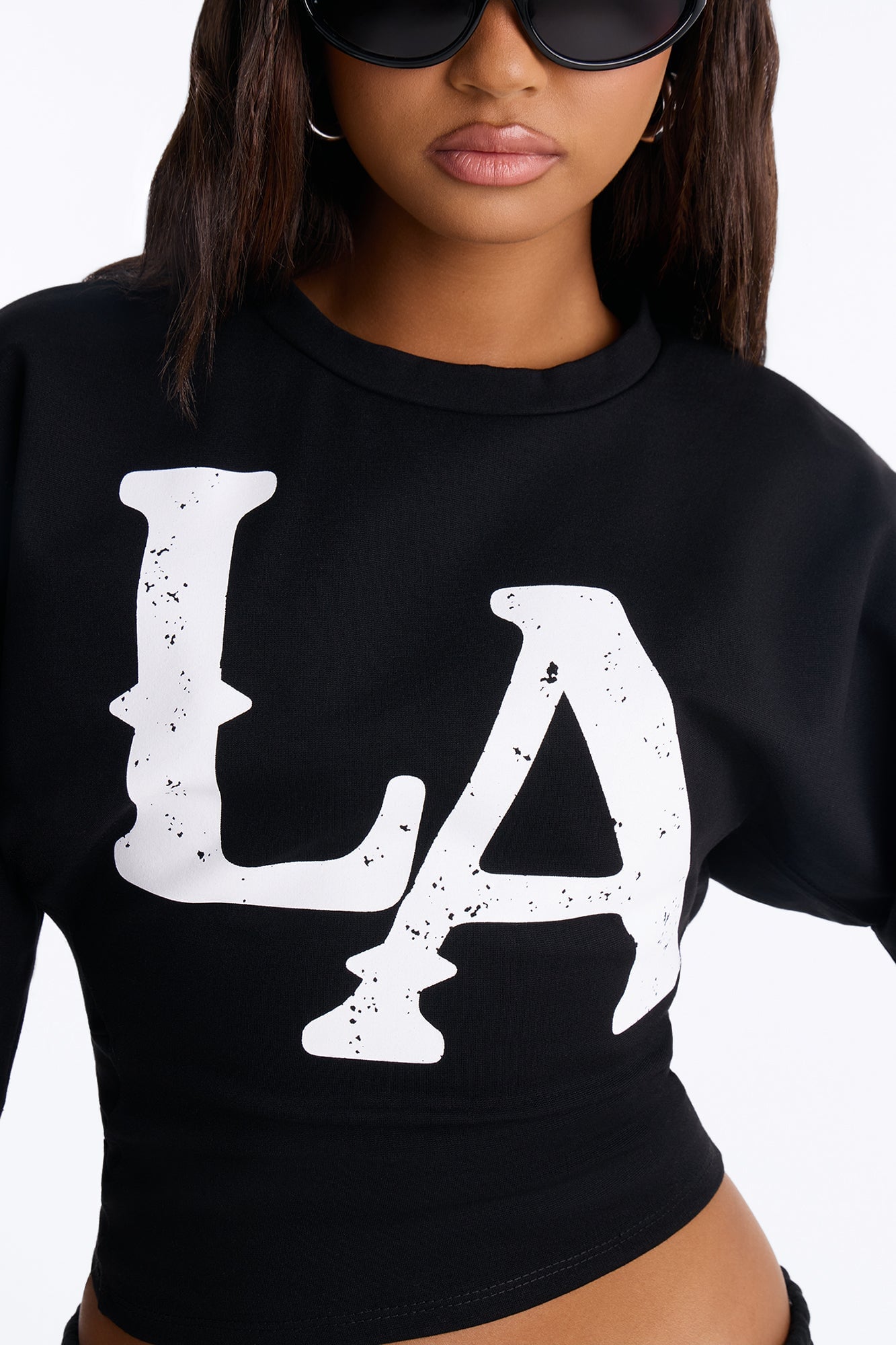 LA Urban Style Cinched Waist Tee - Black image 8