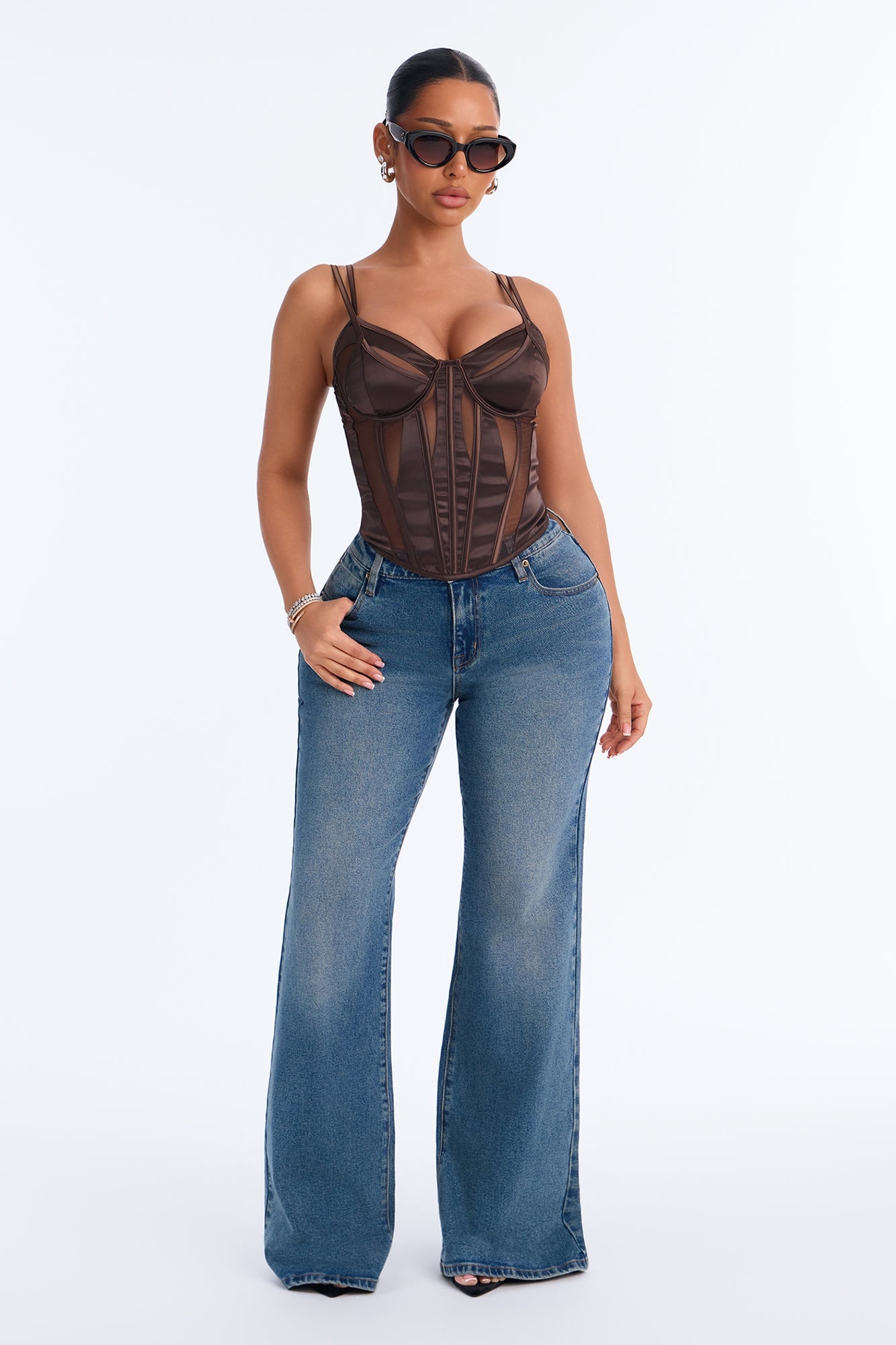 Saturday Sinner Corset Top - Dark Brown image 2