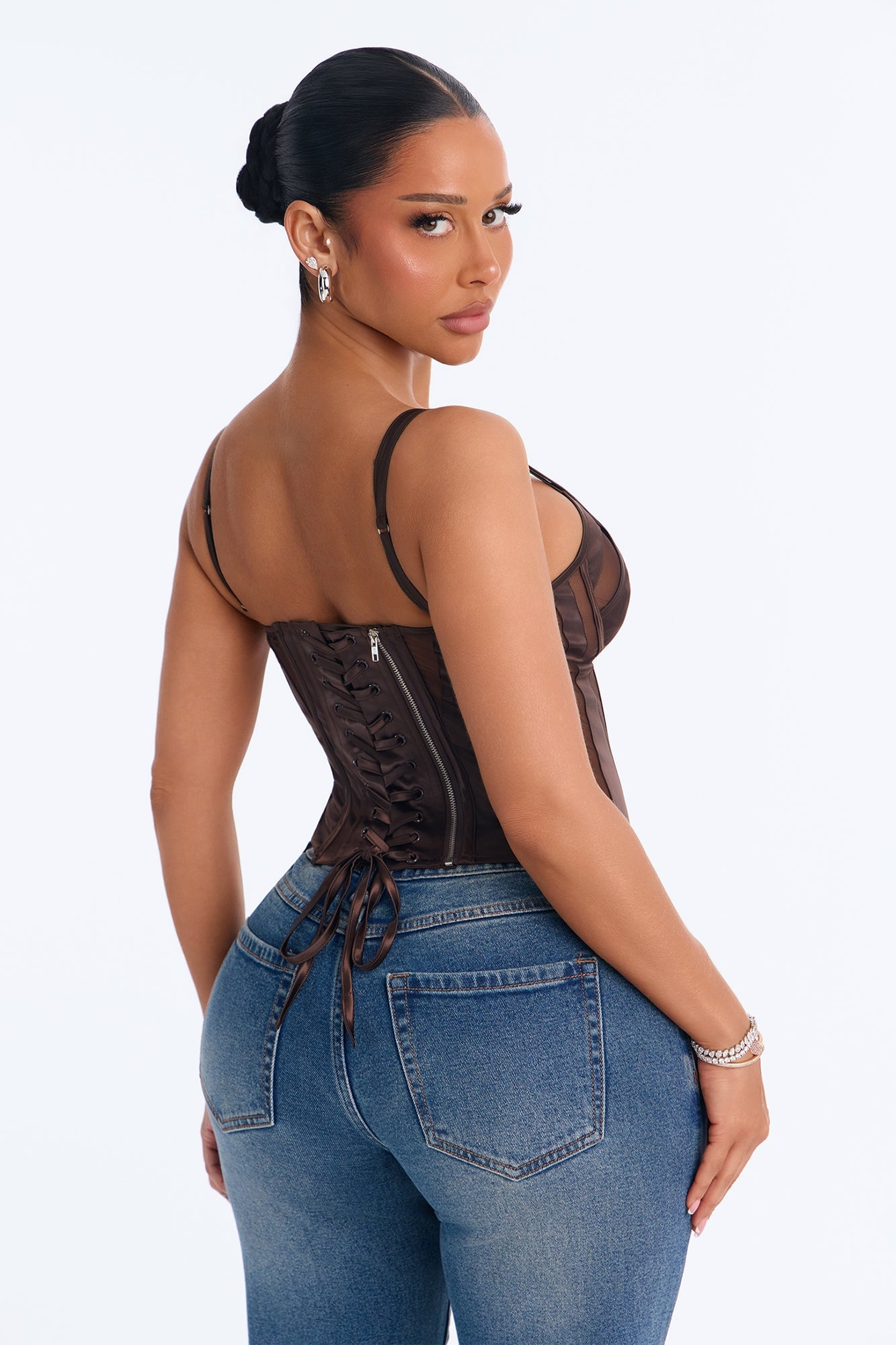 Saturday Sinner Corset Top - Dark Brown image 4