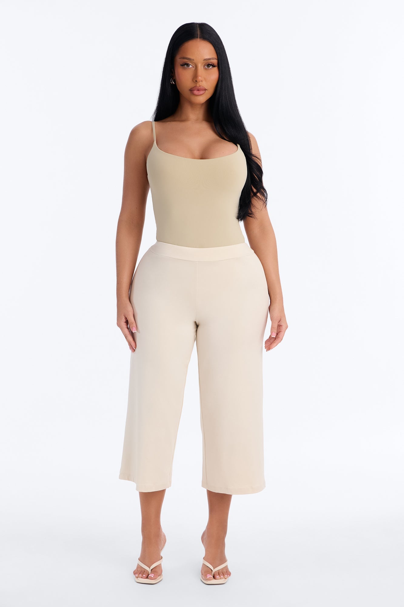 Second Skin Double Lined Square Neck Cami Bodysuit - Stone image 7