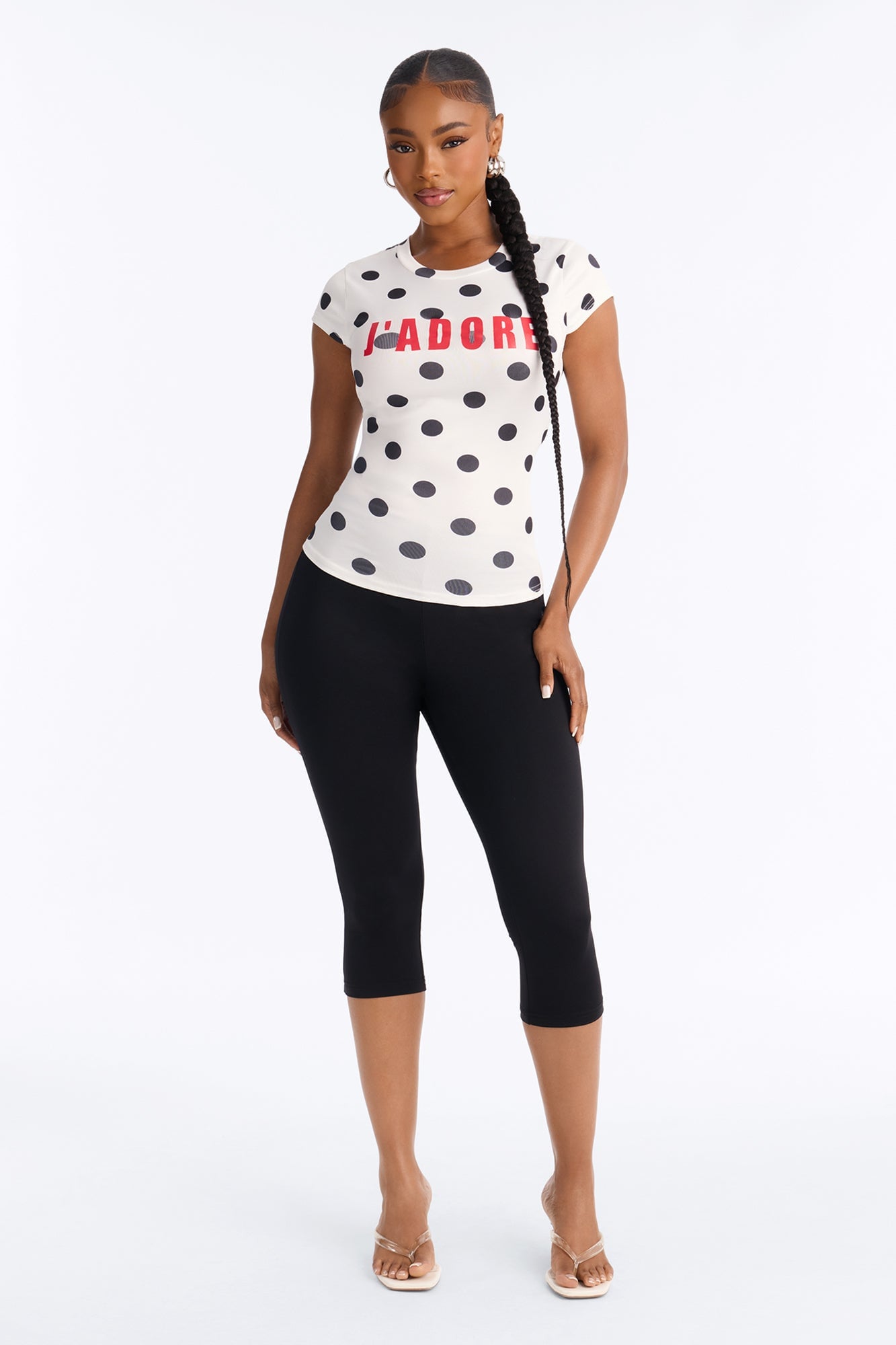 Jadore Moment Polka Dot Baby Tee - White image 6