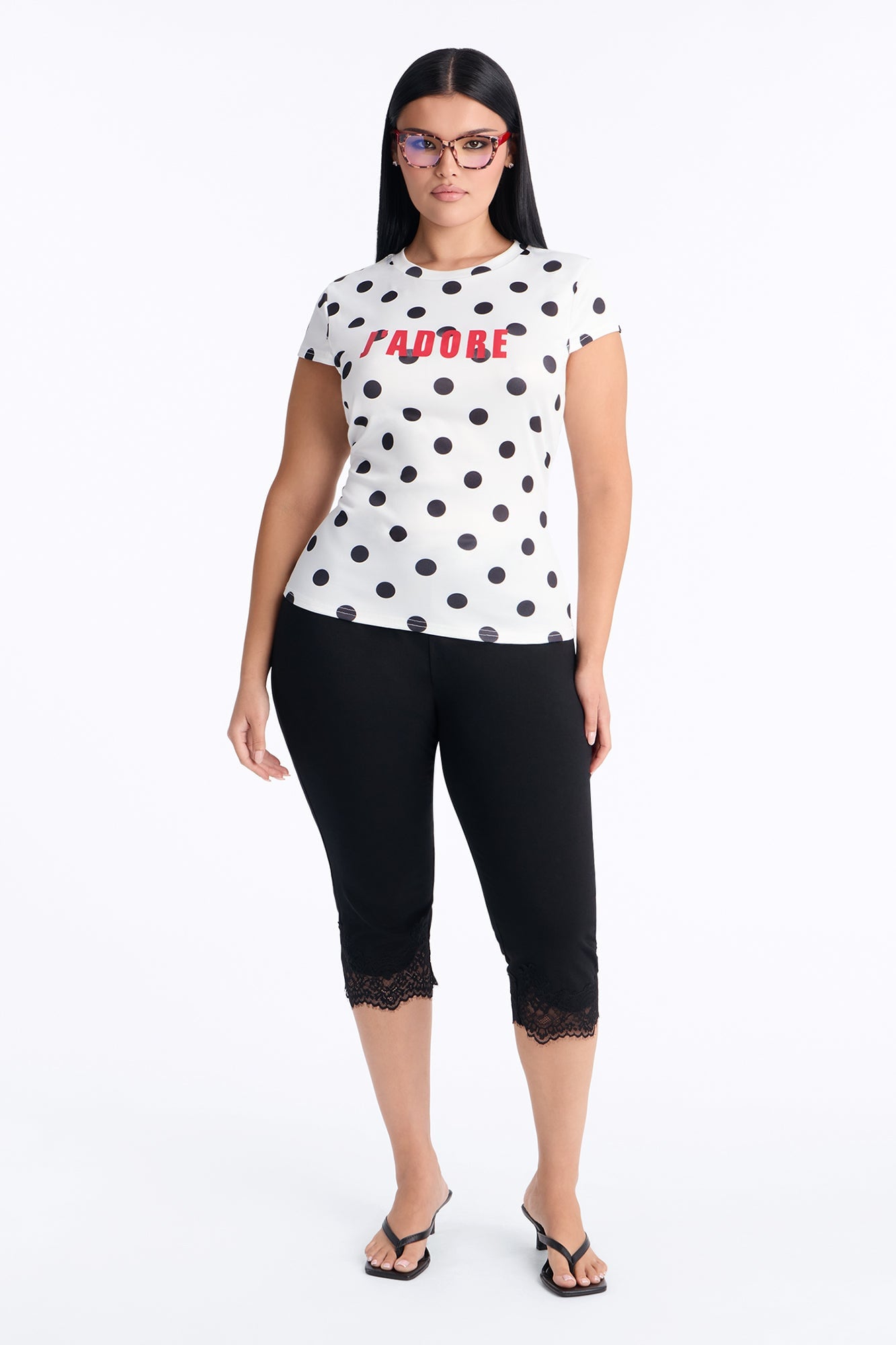 Jadore Moment Polka Dot Baby Tee - White image 2