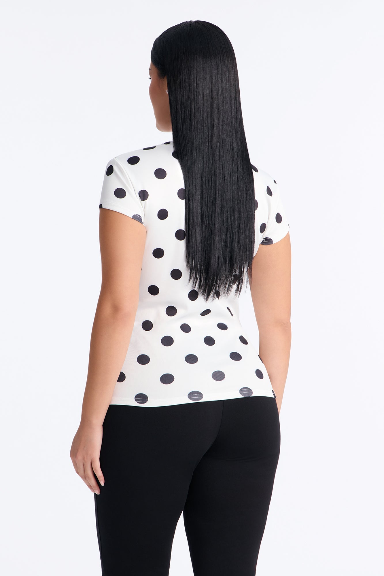 Jadore Moment Polka Dot Baby Tee - White image 4