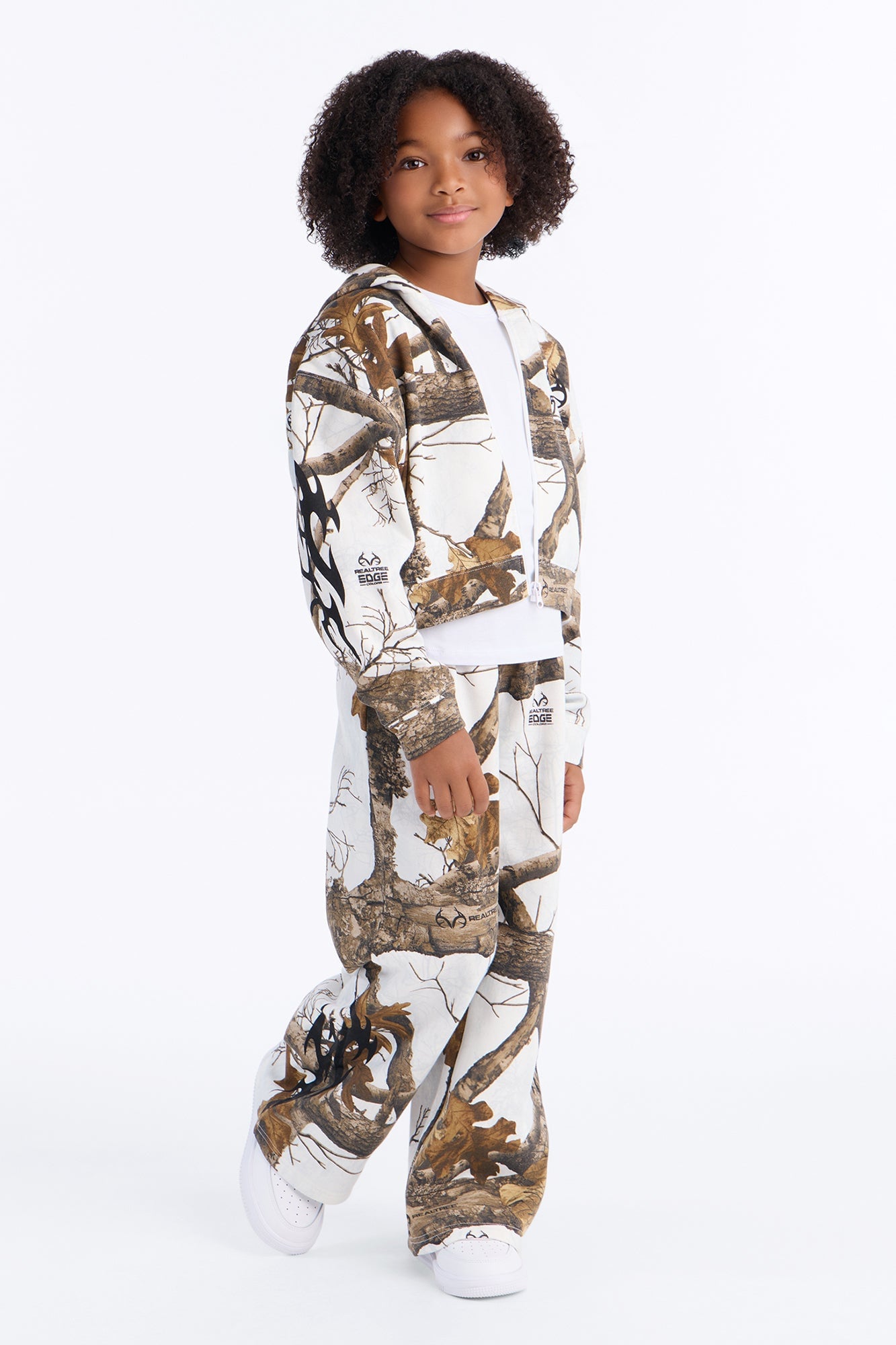 Mini Realtree Zip Up Cropped Sweatshirt - White/combo image 2