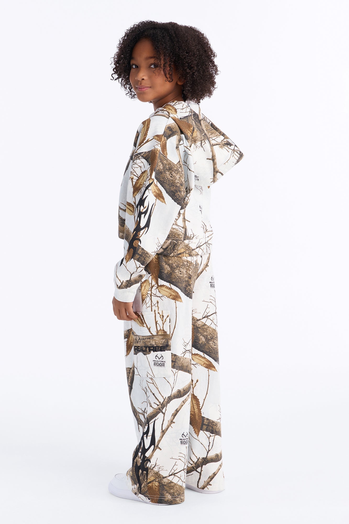 Mini Realtree Zip Up Cropped Sweatshirt - White/combo image 3