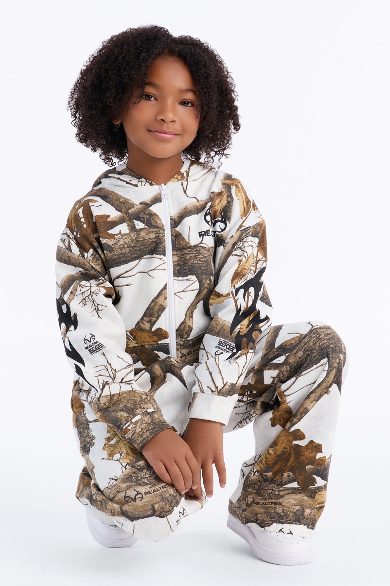 Mini Realtree Zip Up Cropped Sweatshirt - White/combo image 4