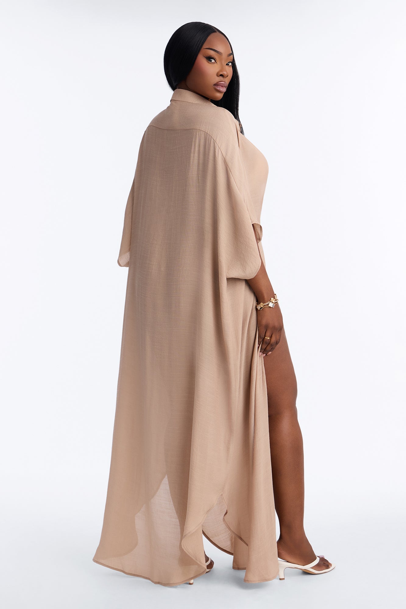 Lazy Summer Daze Cover Up Dress - Mocha image 4