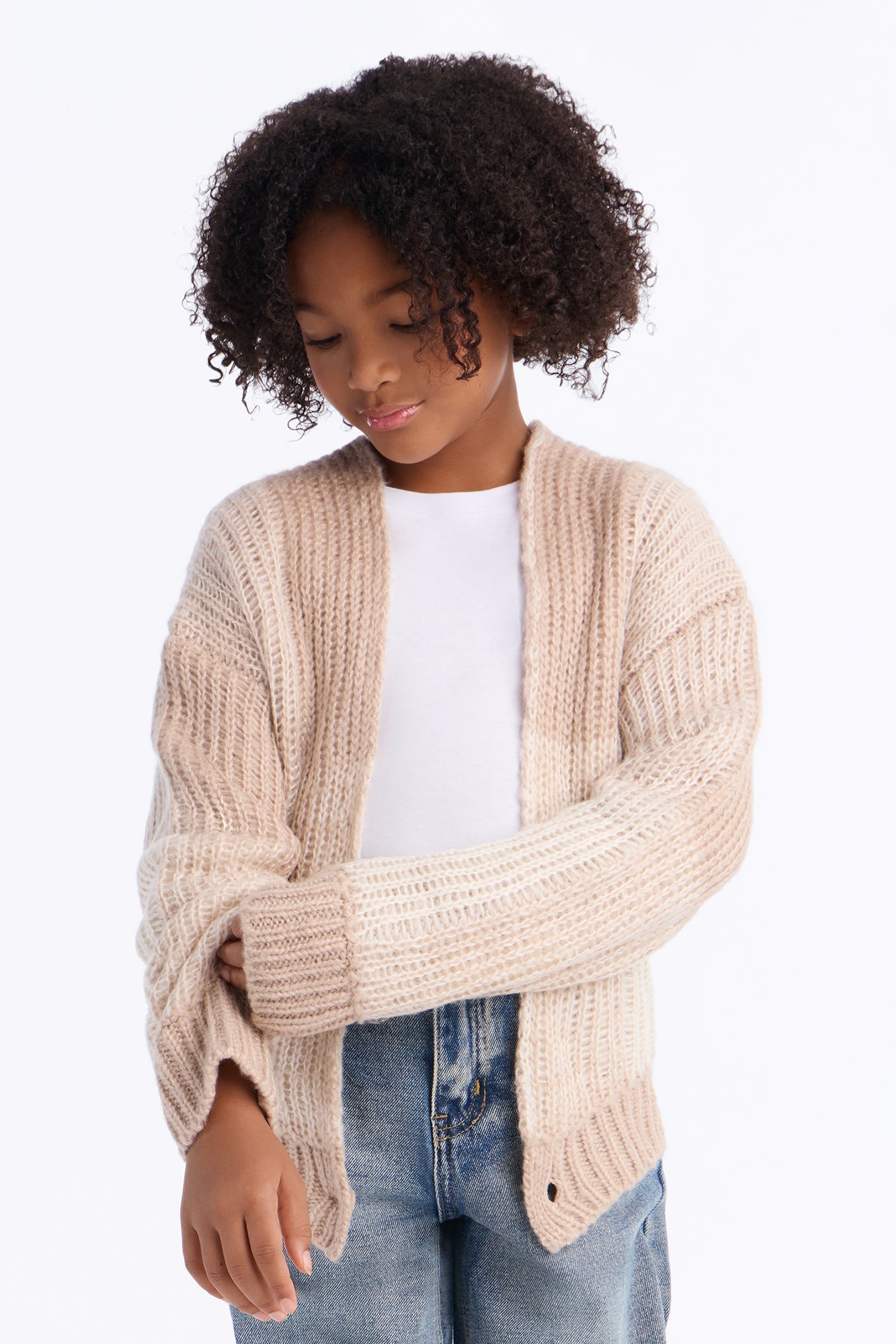 Mini In The City Color Block Cardigan - Cream/combo image 1