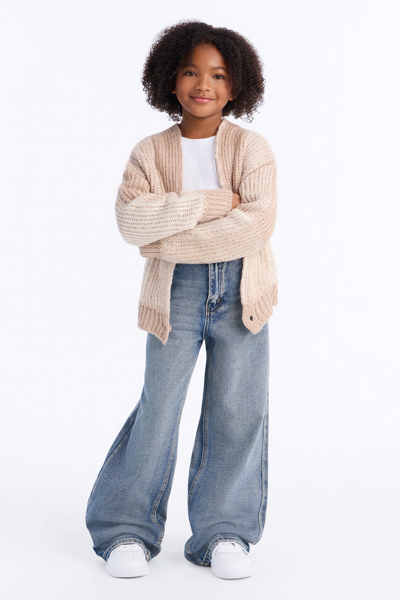 Mini In The City Color Block Cardigan - Cream/combo image 2