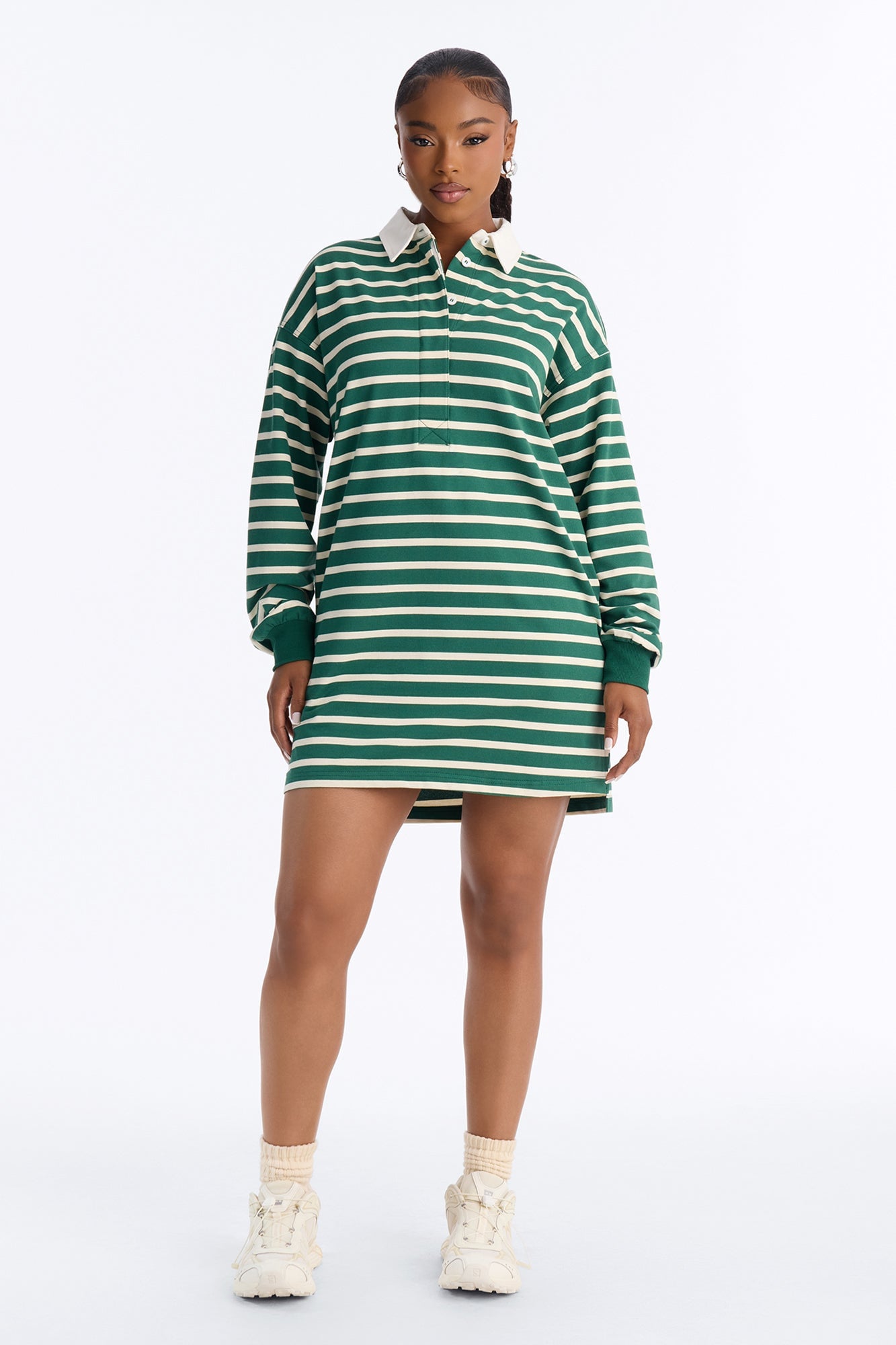 Just A Casual Slay Striped Mini Dress - Green/combo image 2