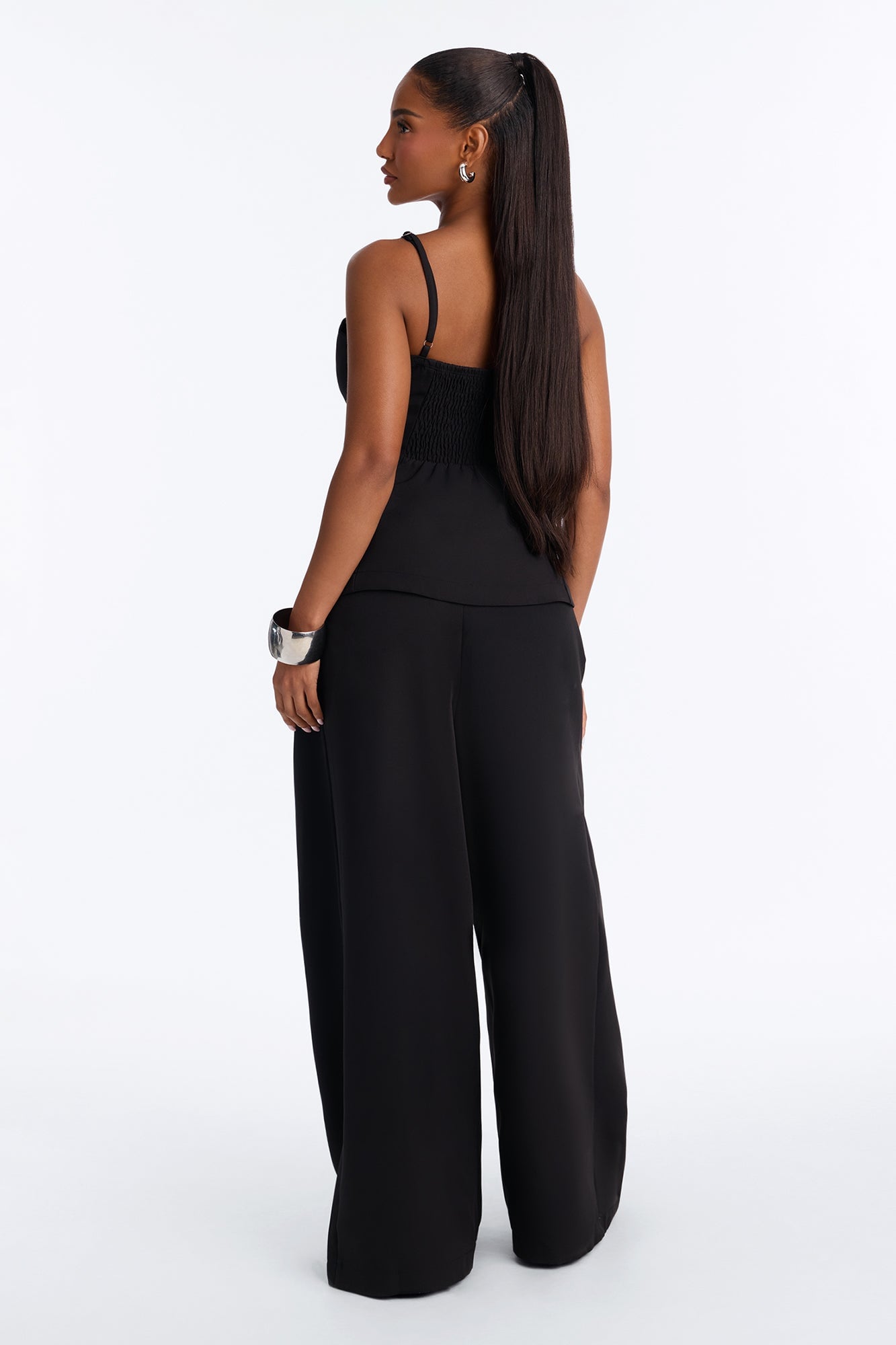 Chantel Belted Vest Pant Set - Black image 4