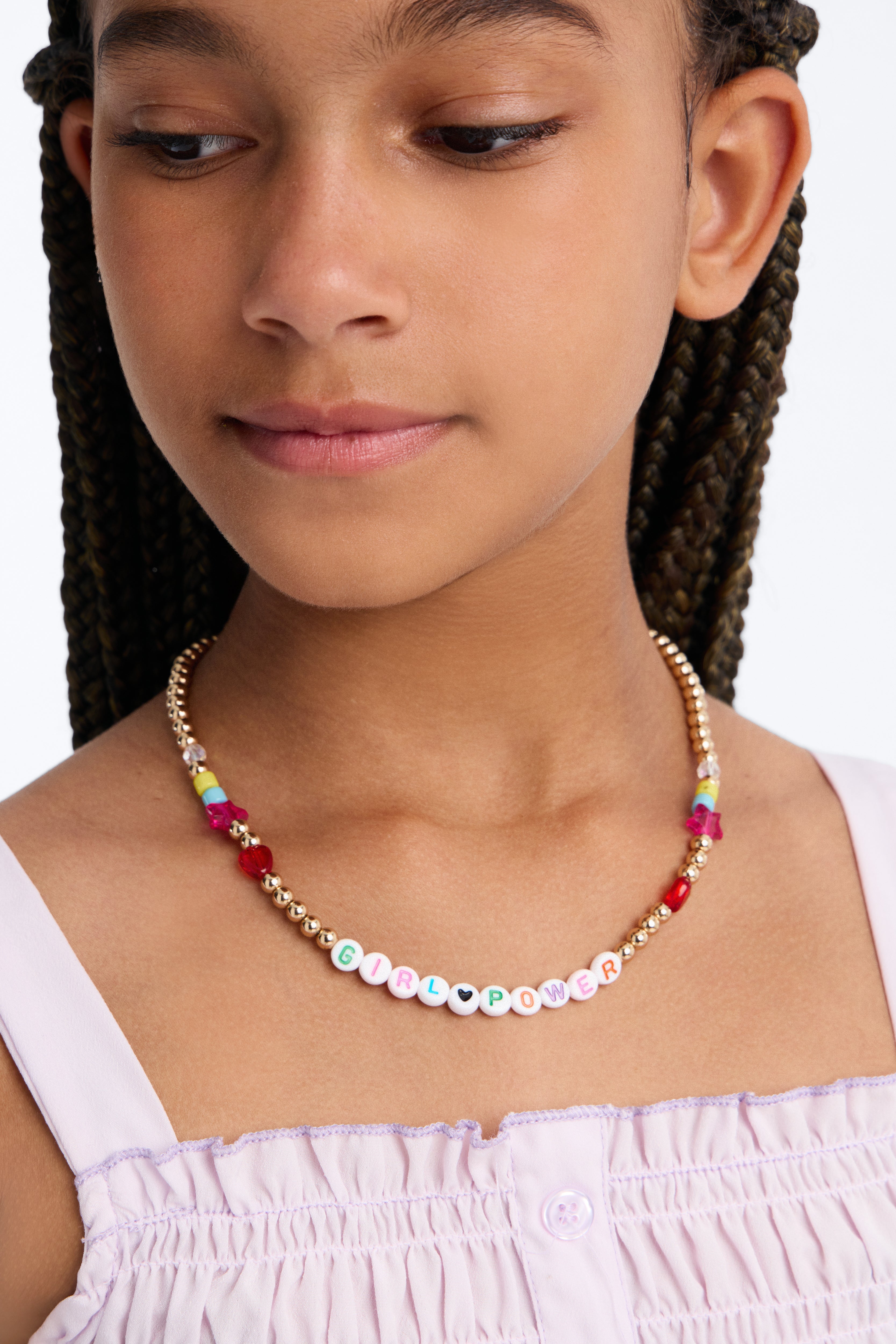 Mini Girl Power Beaded Necklace - Multi Color image 1