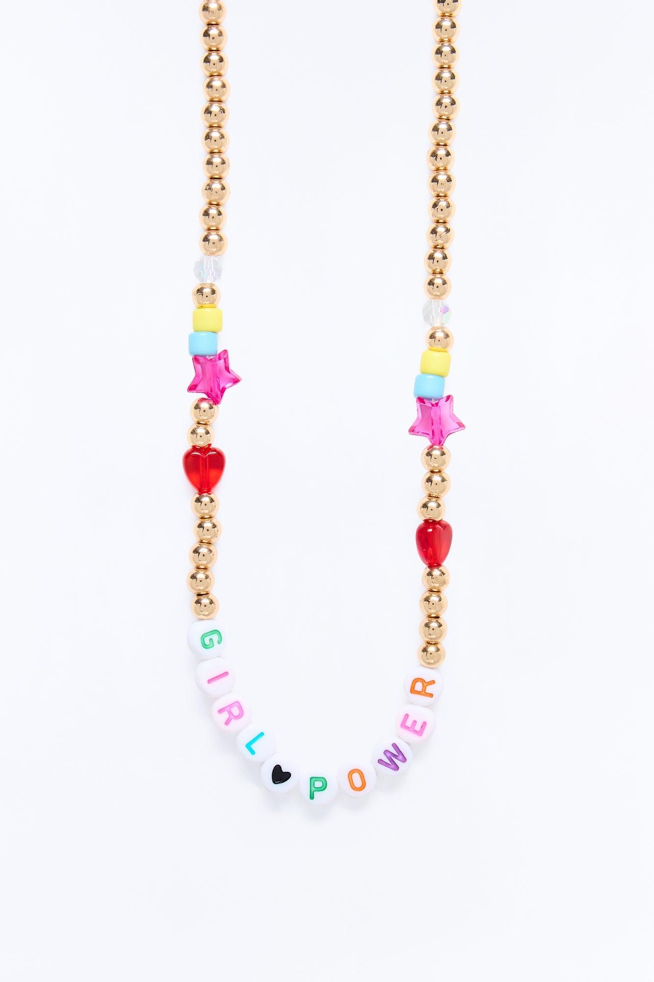 Mini Girl Power Beaded Necklace - Multi Color image 2