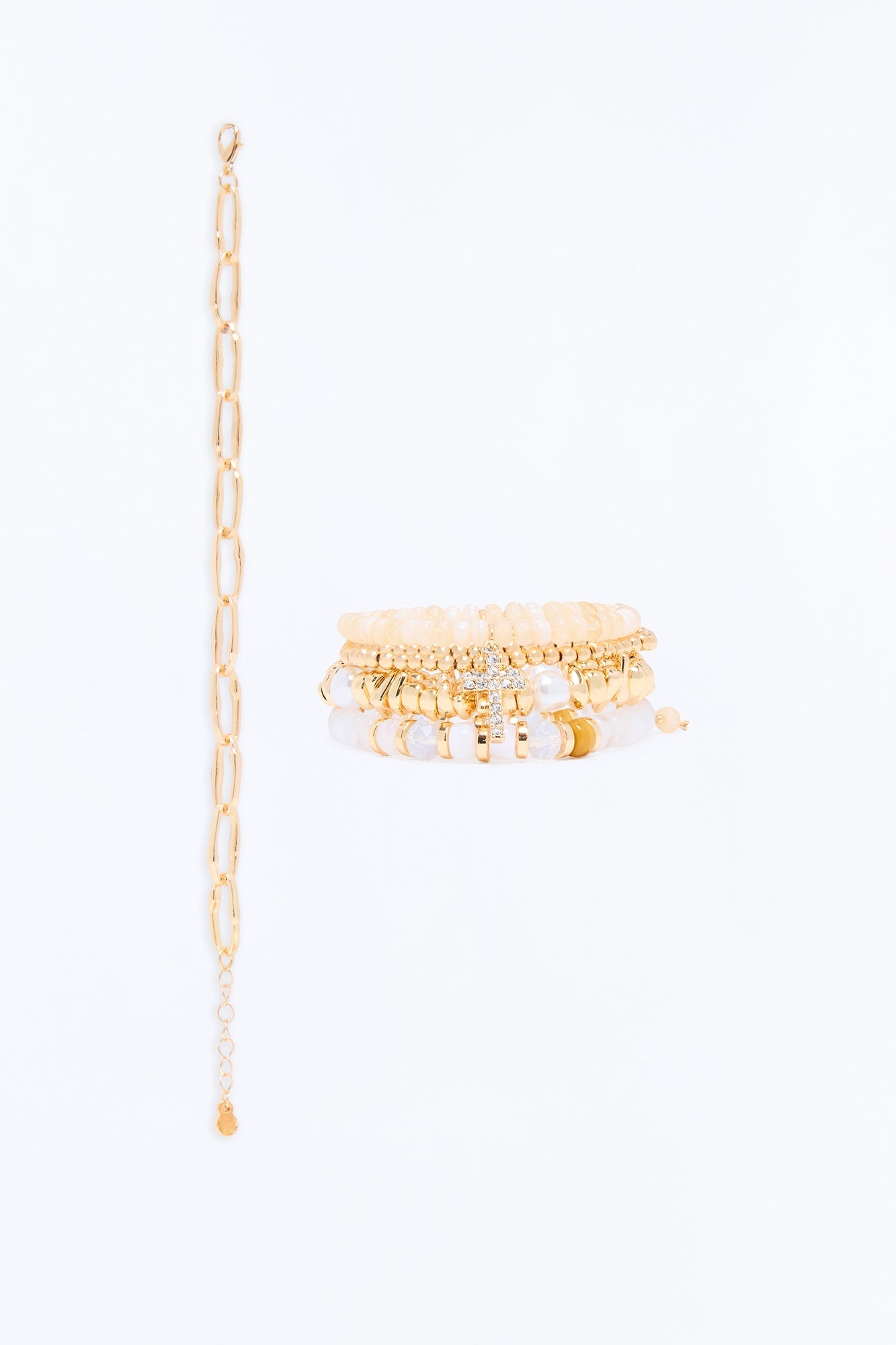 Celestial Cross 5 Piece Bracelet Set - Gold/combo image 3