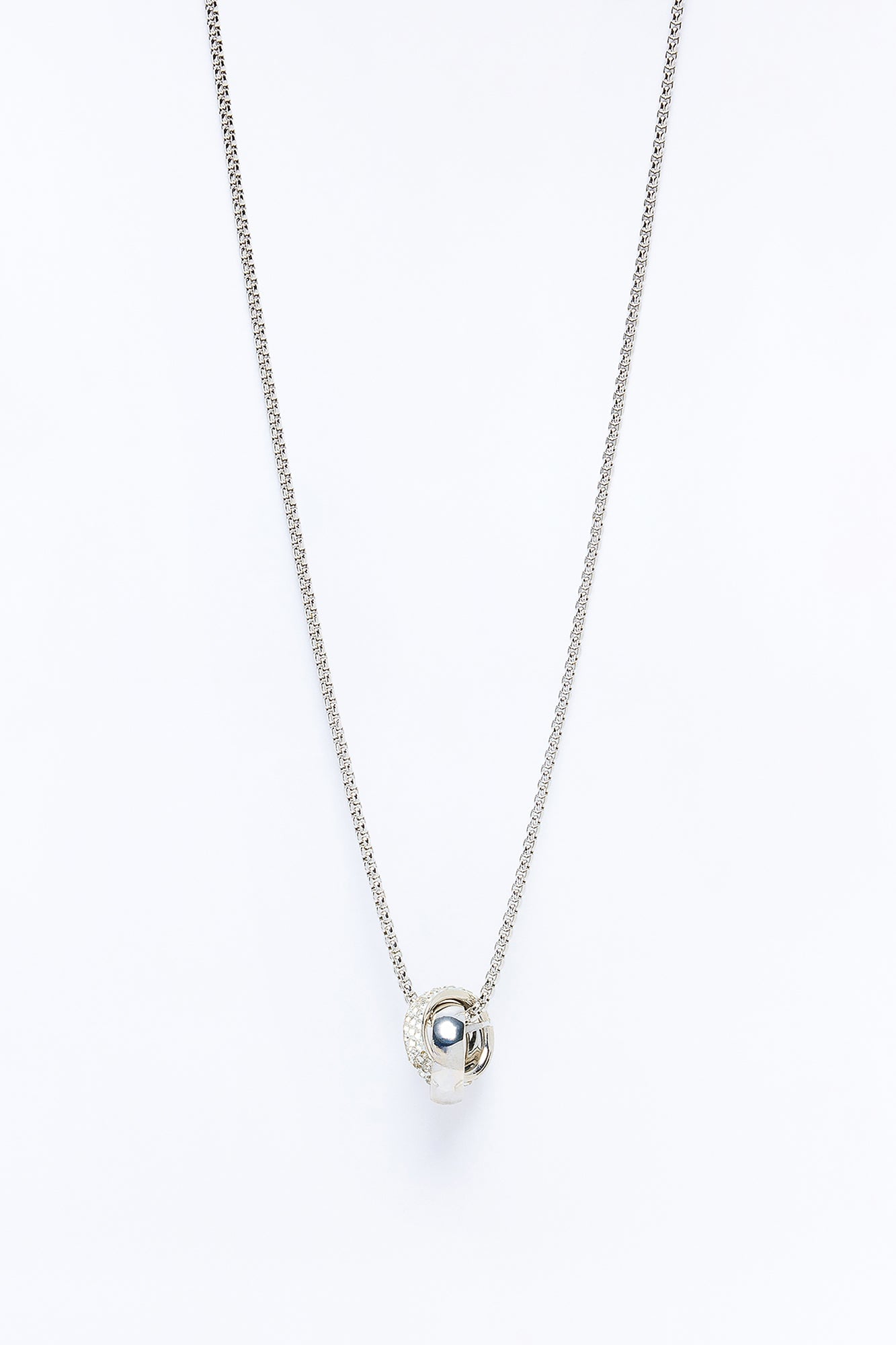 Interlocked Ring Necklace - Silver image 3