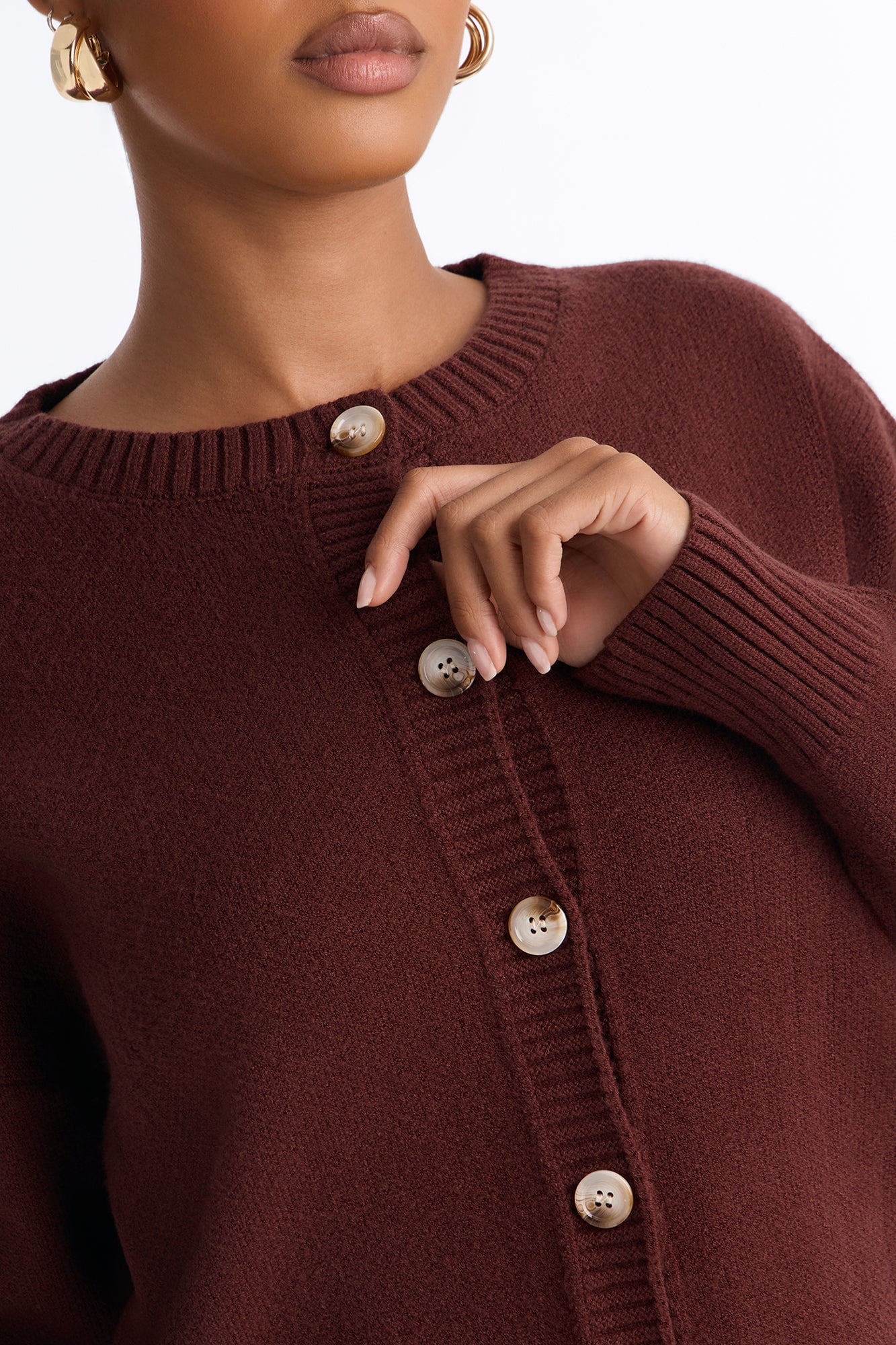 Soft Life Long Sleeve Sweater Romper - Chocolate image 3