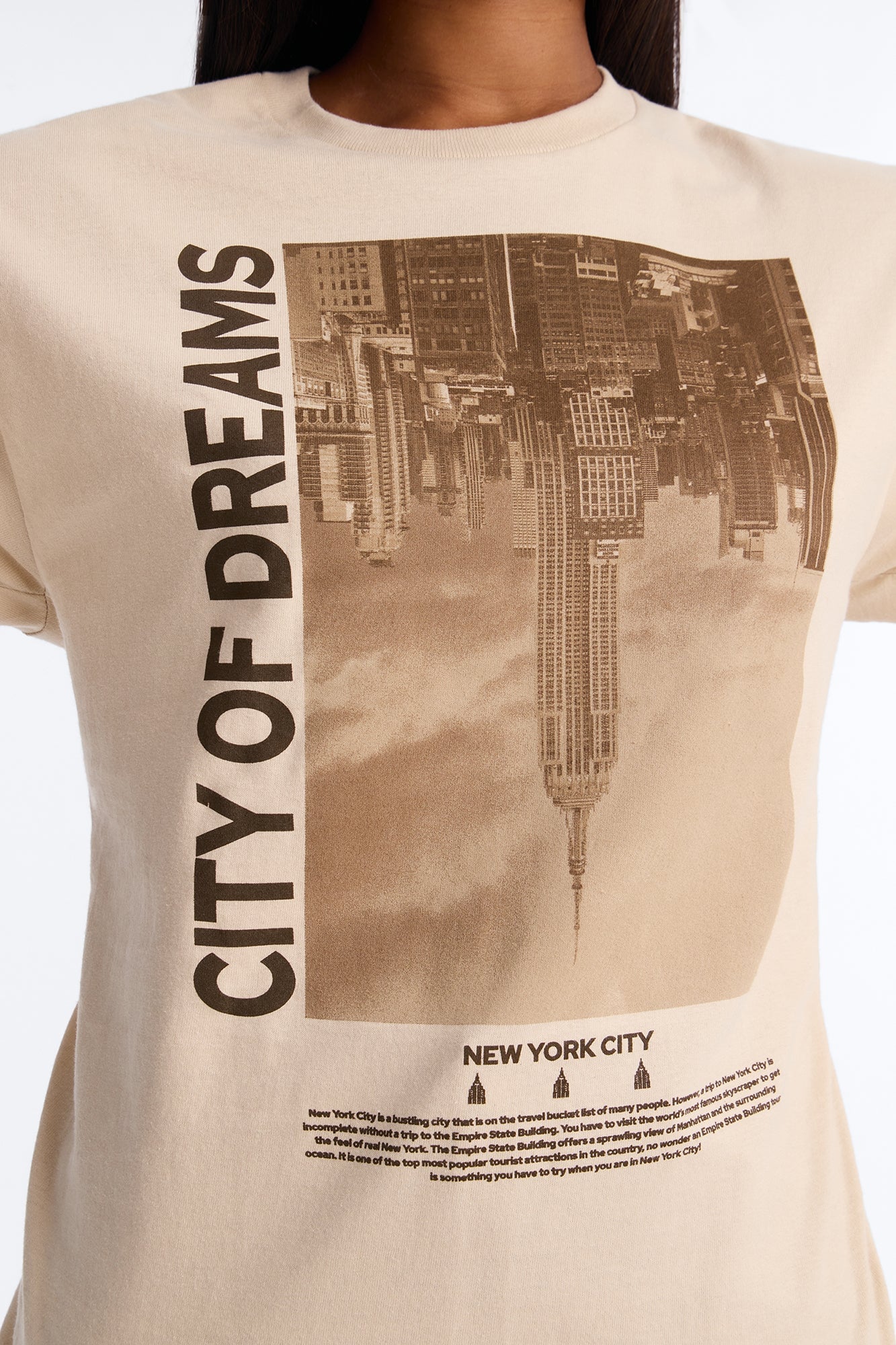 City Of Dreams NY Graphic Tshirt - Taupe image 6
