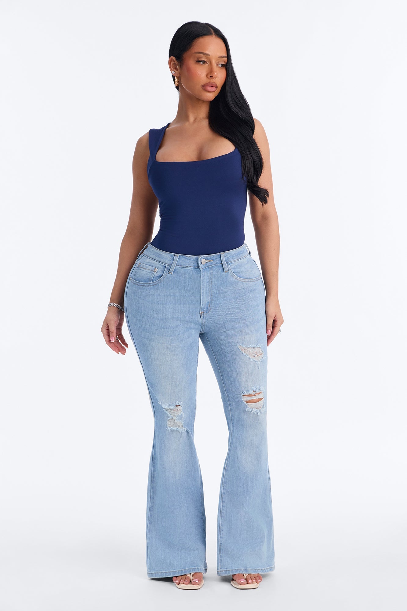 Serena Square Neck Bodysuit - Navy image 7