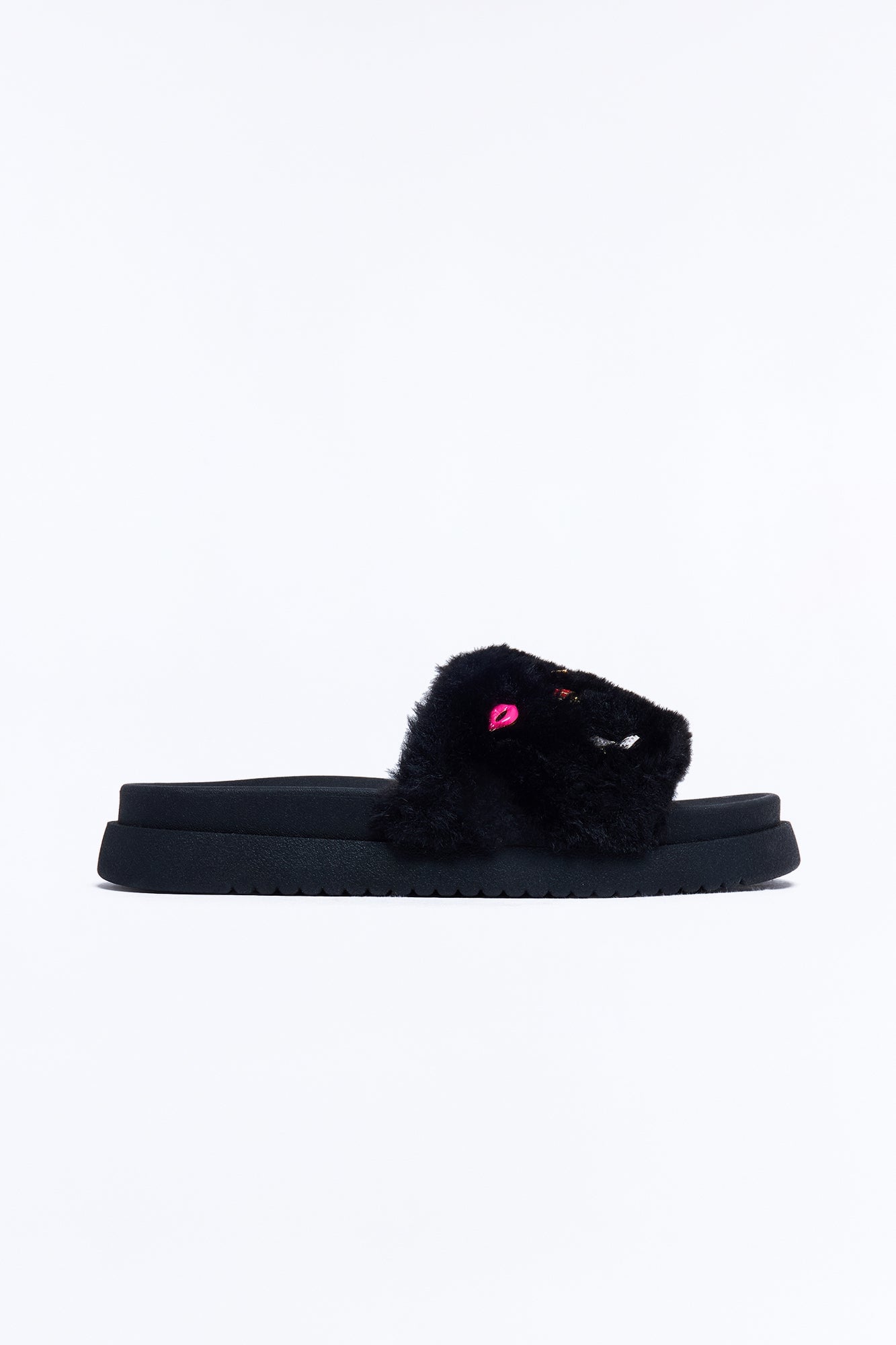 Mini Steve Madden Just A Girl Fur Slipper - Black image 2