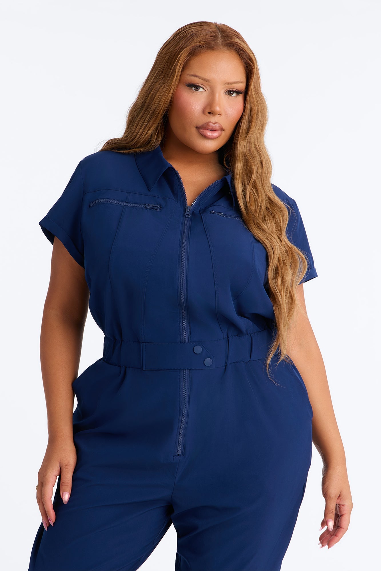 On Call Stretch Uniform Scrub Jumpsuit - Navy image 2