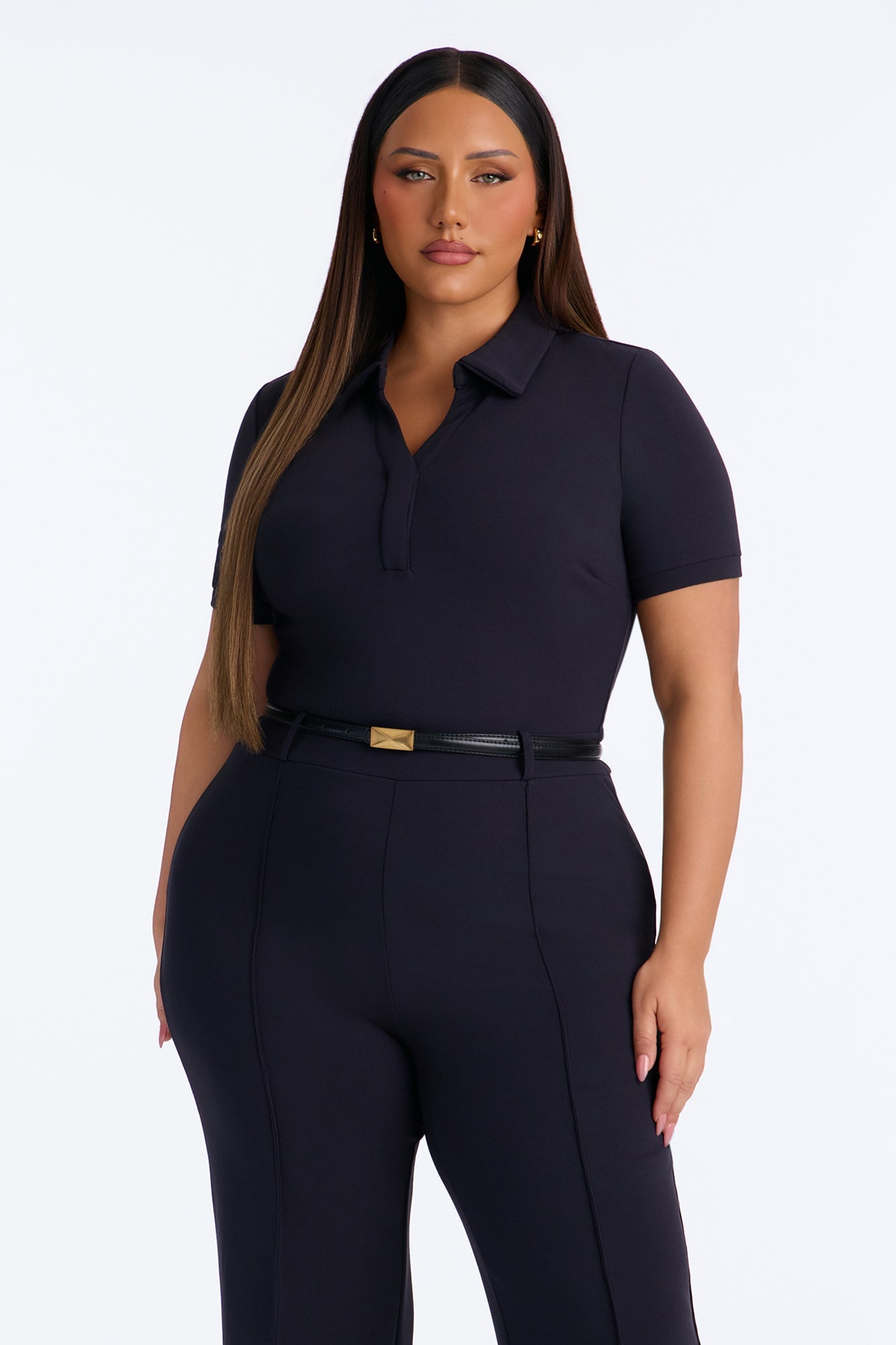 Angelique Belted Wide Leg Jumpsuit - Charcoal/combo image 2