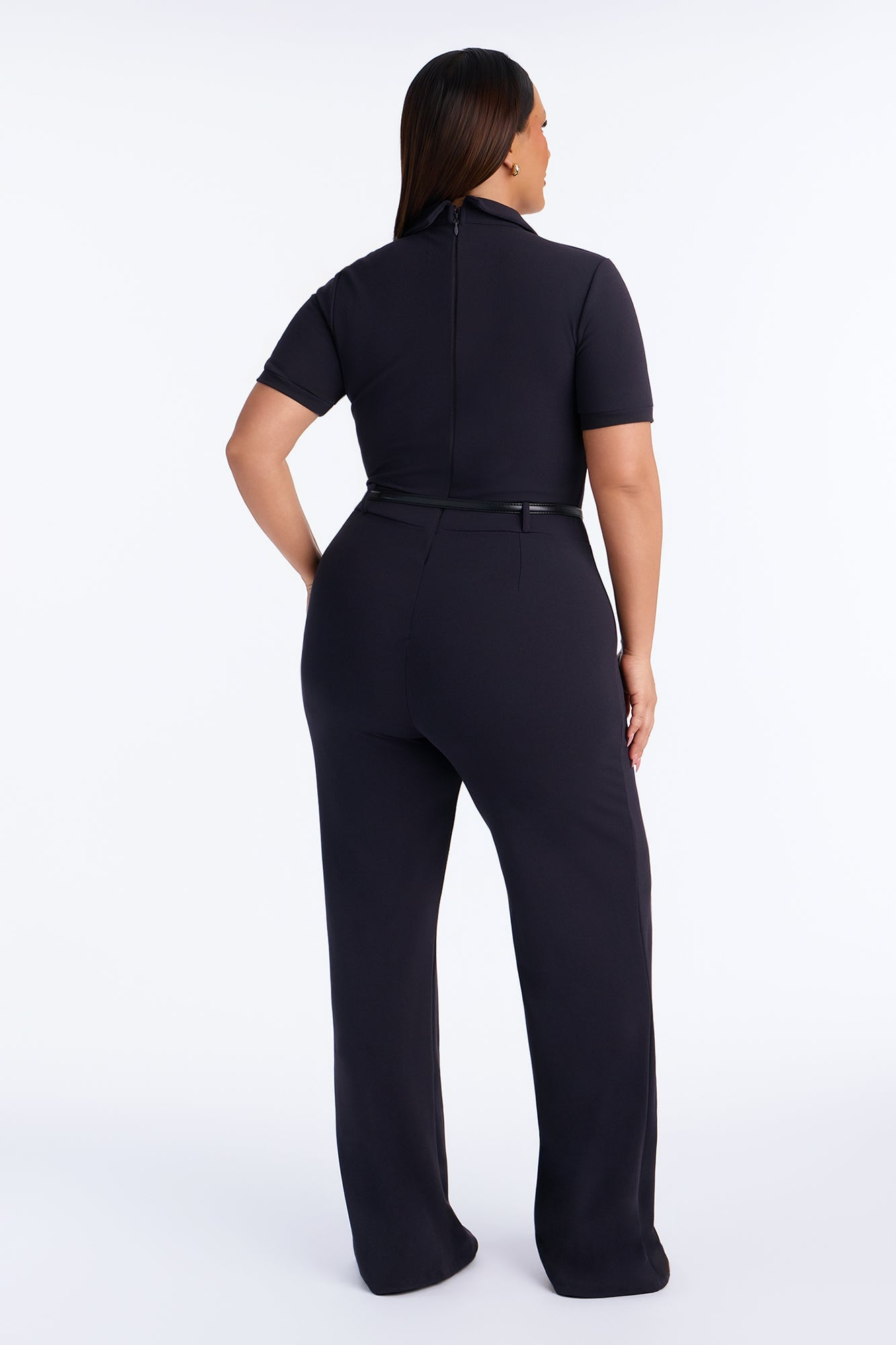 Angelique Belted Wide Leg Jumpsuit - Charcoal/combo image 4