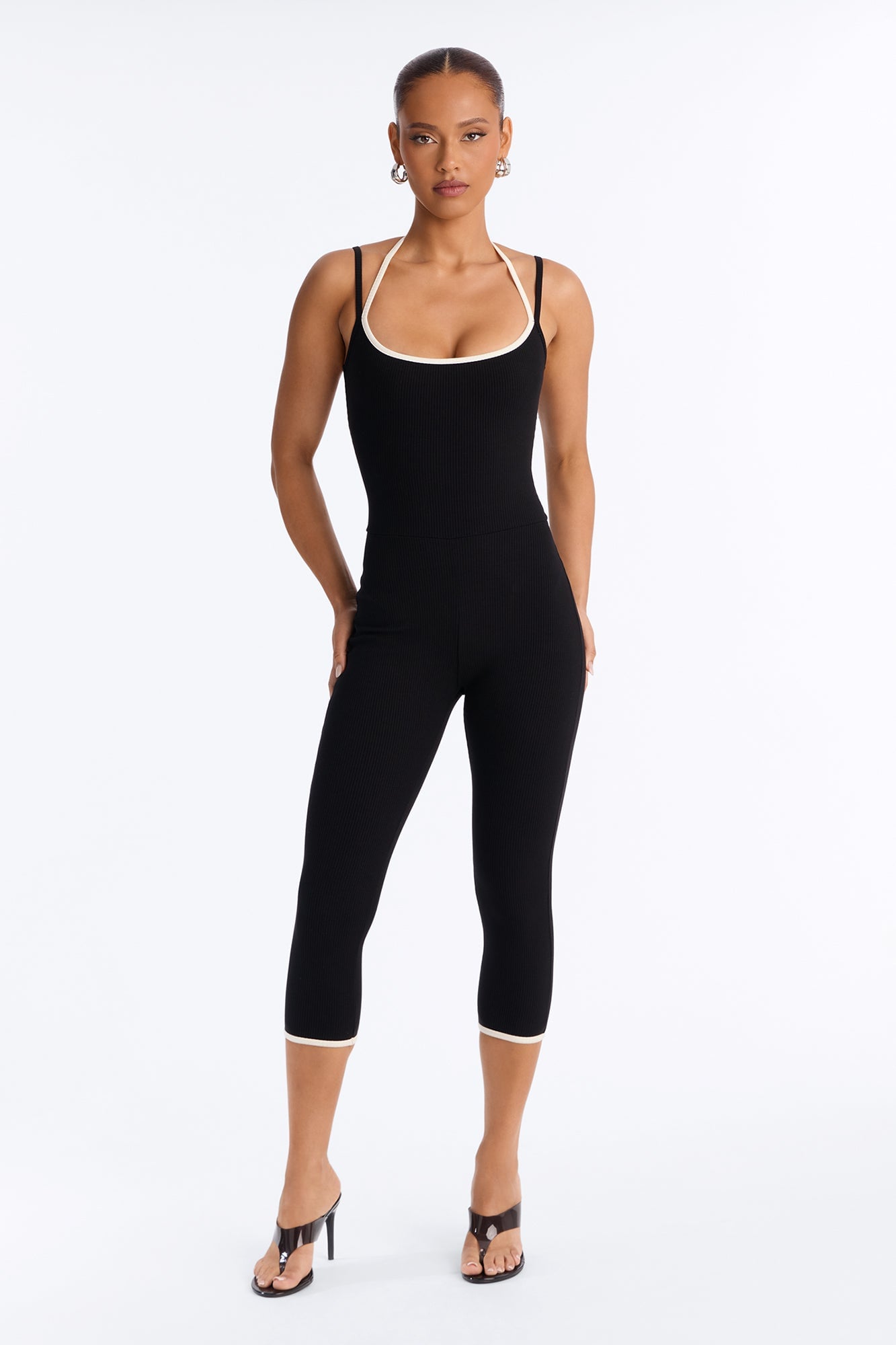 Gianna Snatched Capri Jumpsuit - Black image 1