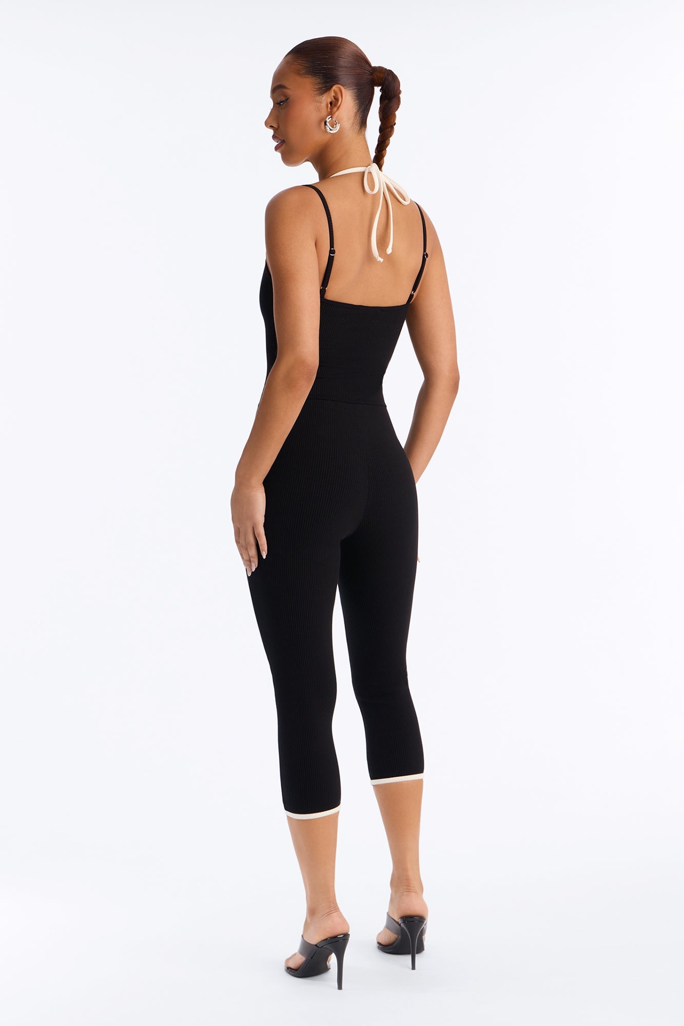 Gianna Snatched Capri Jumpsuit - Black image 4