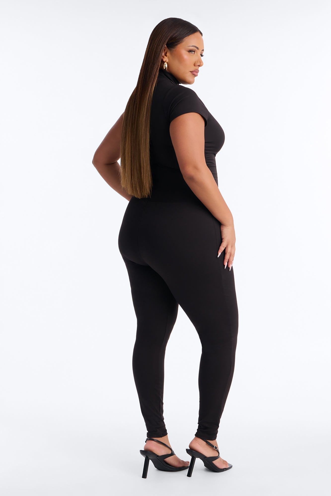 Take The Hint One Sleeve Jumpsuit - Black image 4
