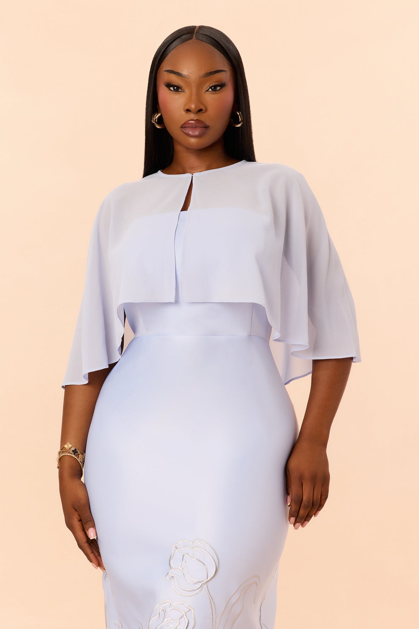 Pure Grace Satin Maxi Dress Set - Periwinkle image 2
