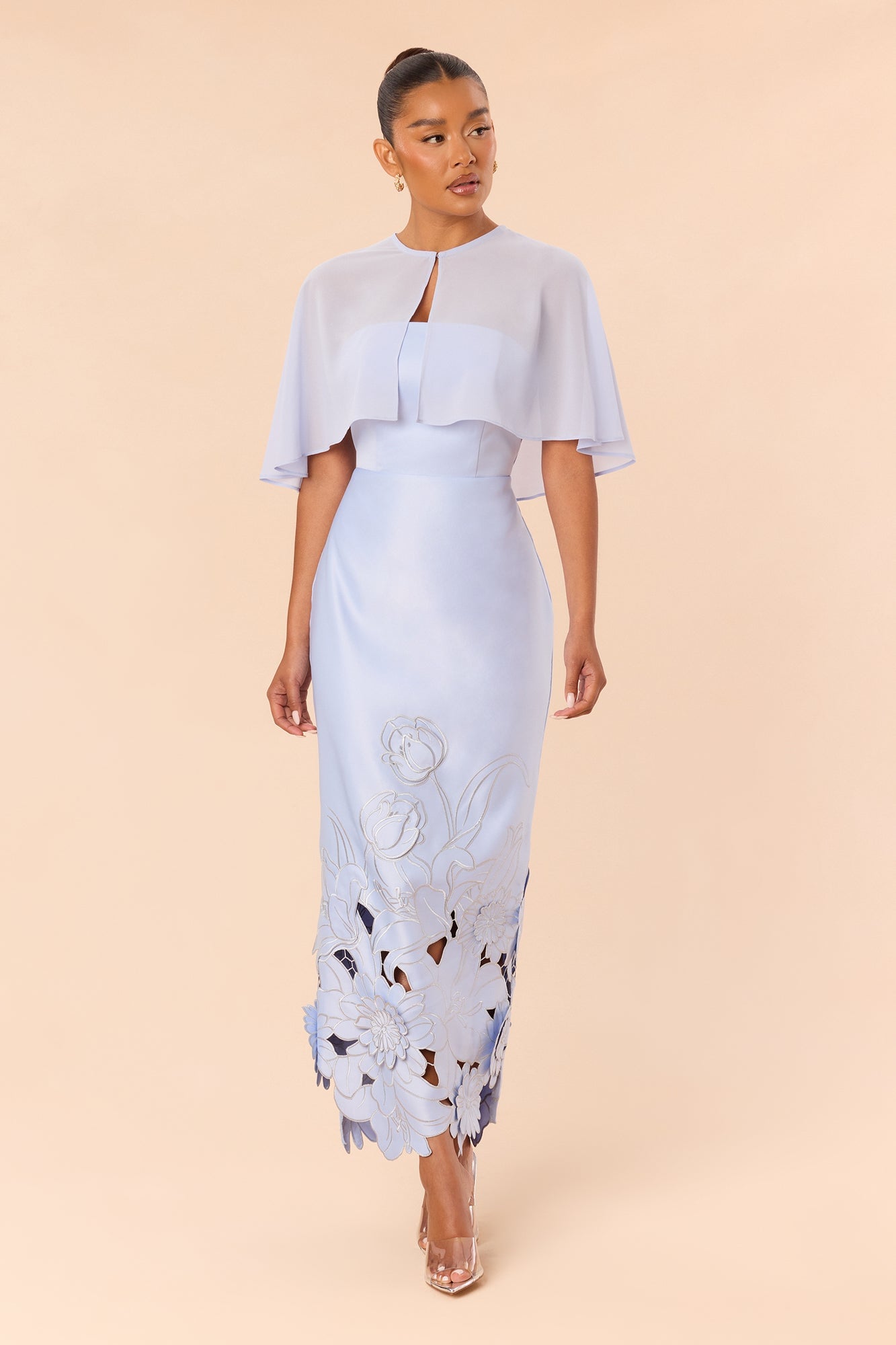 Pure Grace Satin Maxi Dress Set - Periwinkle image 6