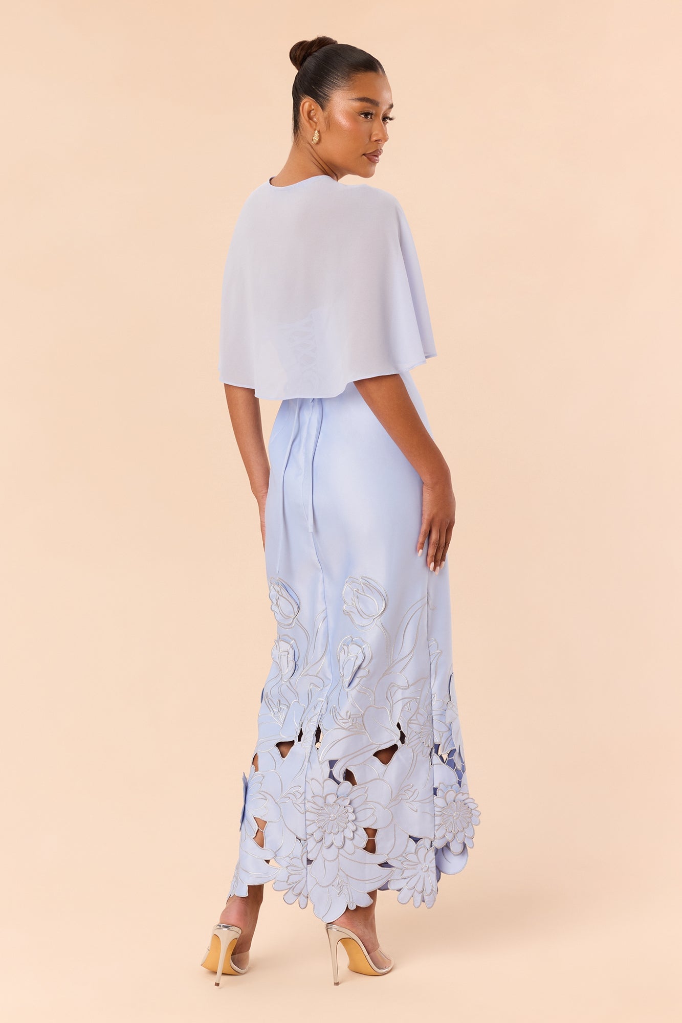 Pure Grace Satin Maxi Dress Set - Periwinkle image 8