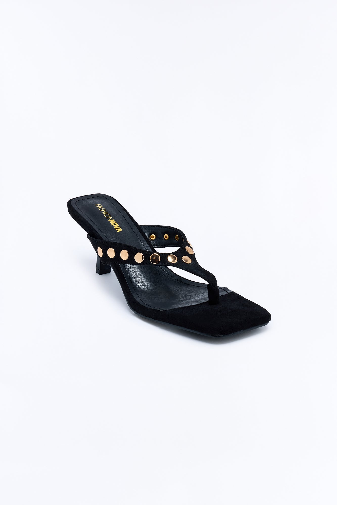 Stay Fine Studded Thong Heels - Black image 2