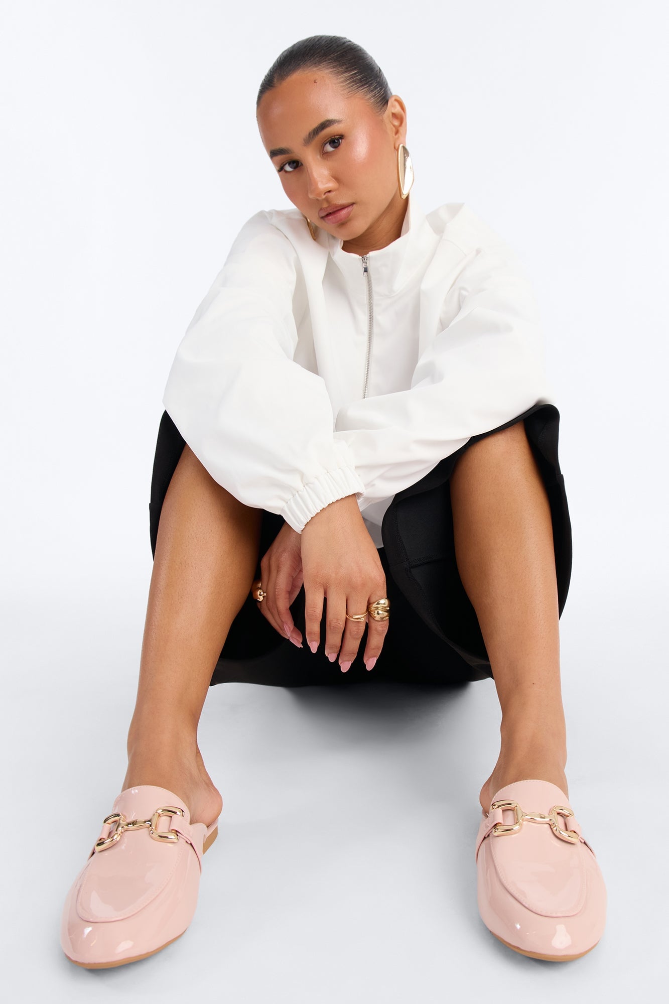 Kaio Hardware Slip On Loafers - Blush image 2