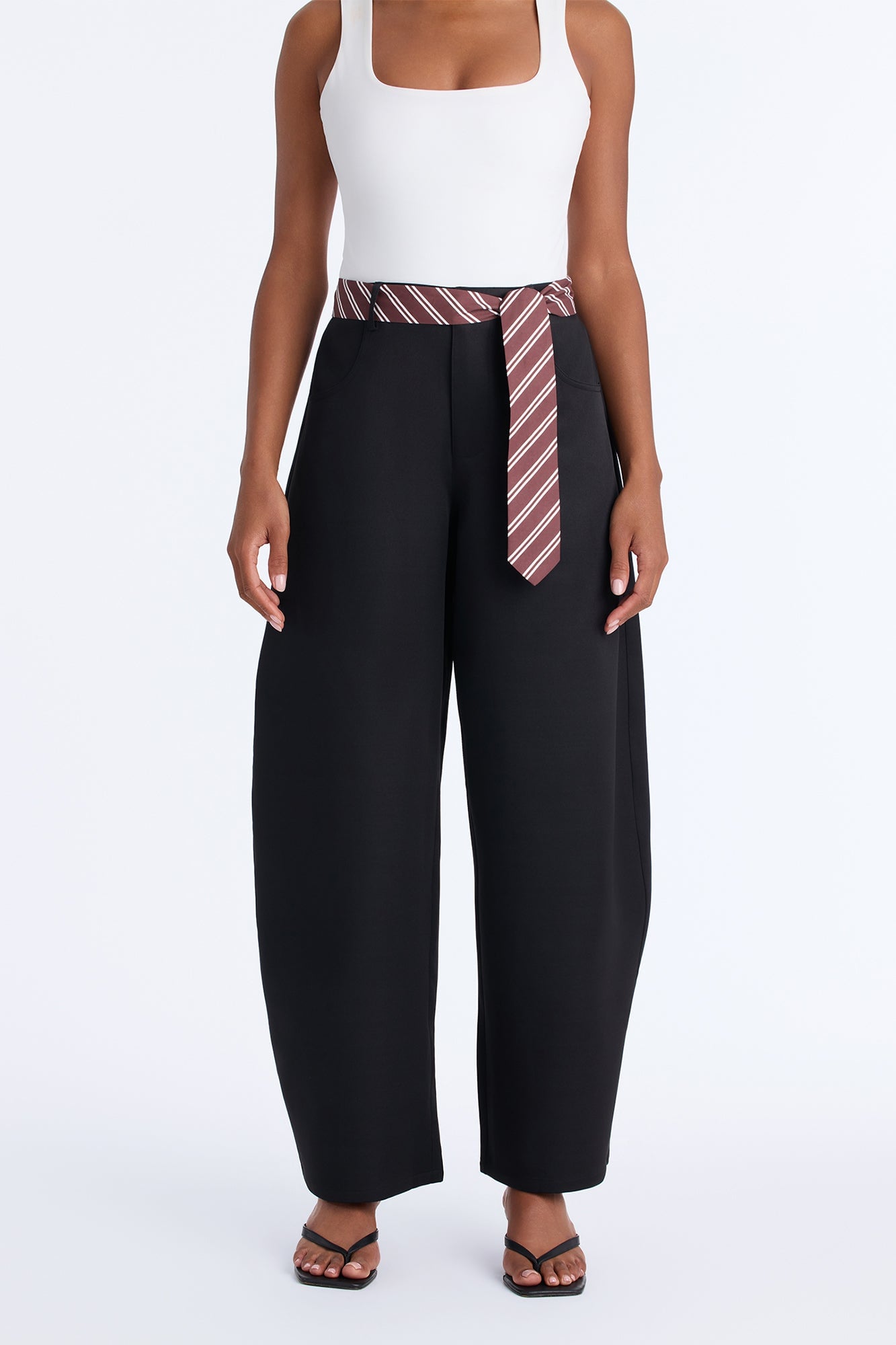 All Tied Up Barrel Leg Trouser - Black image 5