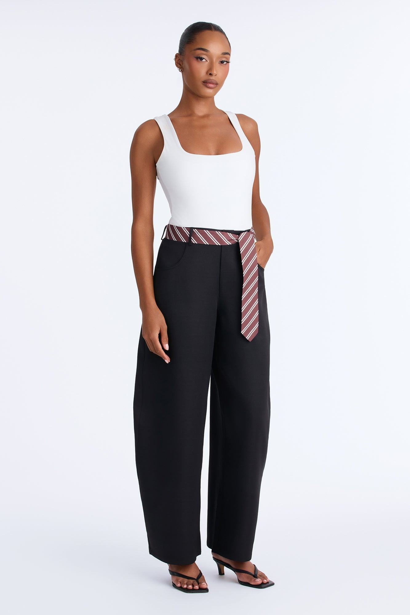 All Tied Up Barrel Leg Trouser - Black image 6
