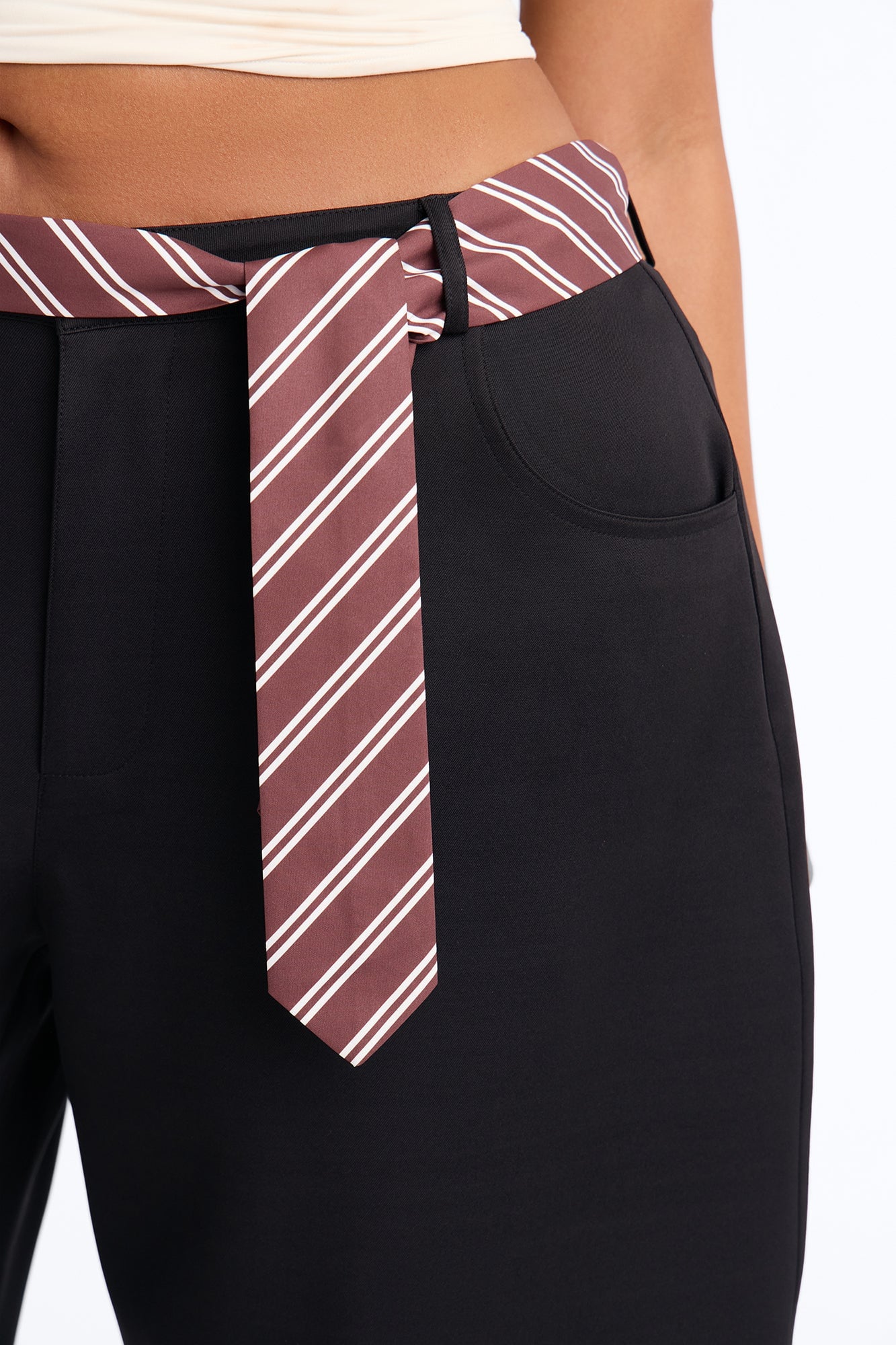 All Tied Up Barrel Leg Trouser - Black image 3