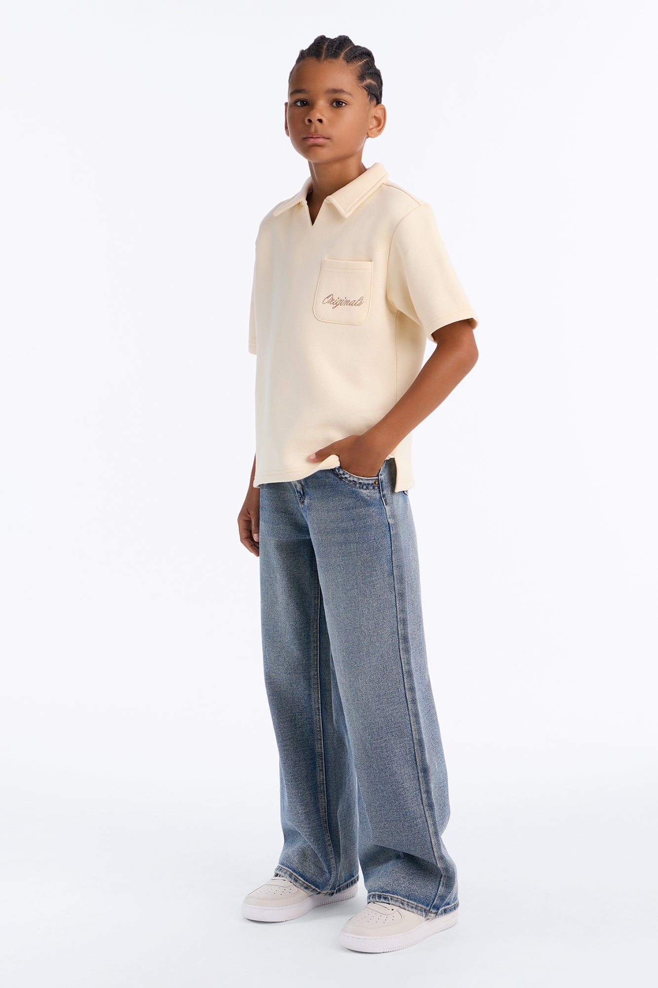 Mini Tyson Happy Mistake Short Sleeve Polo - Cream image 2