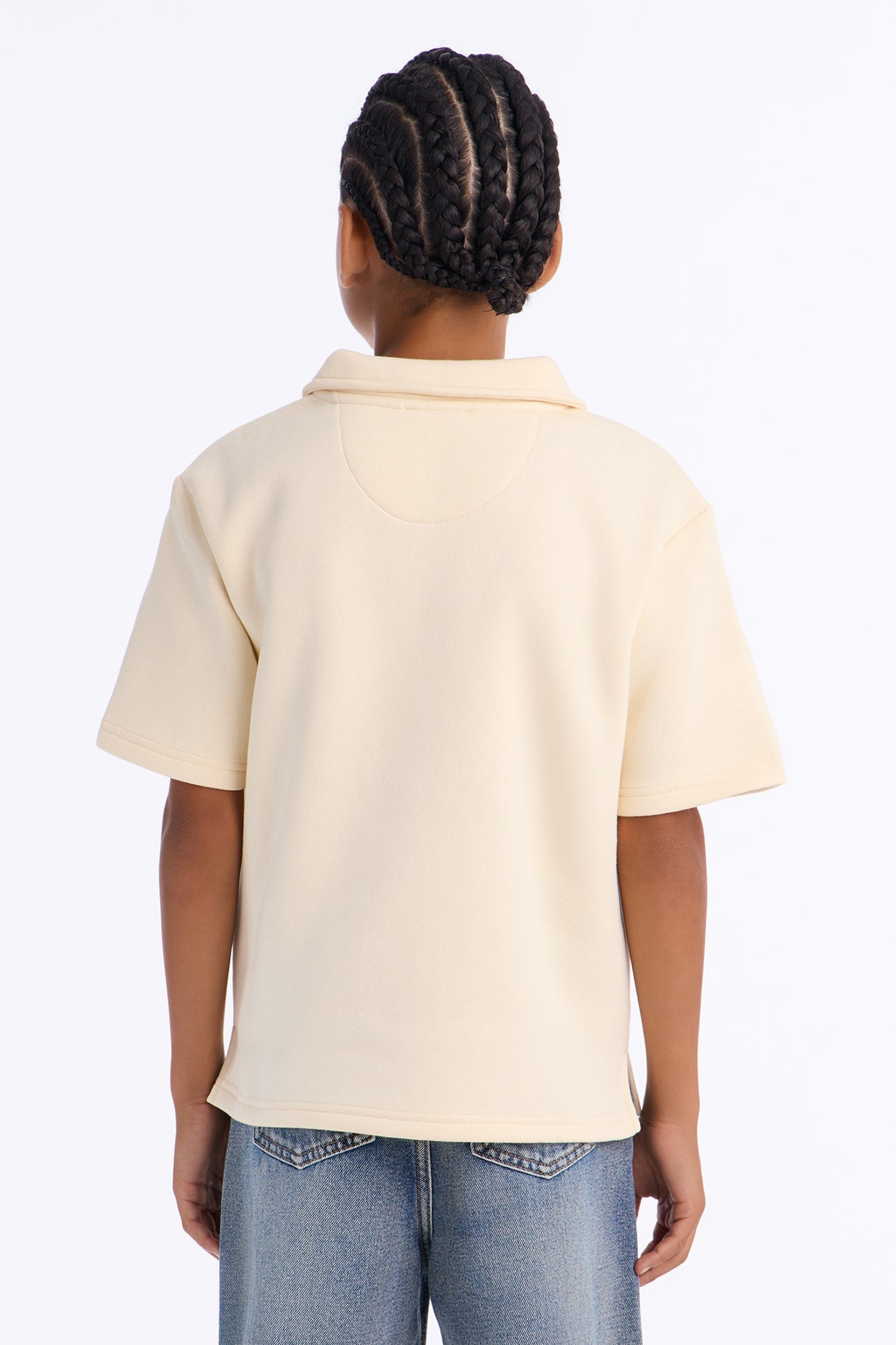 Mini Tyson Happy Mistake Short Sleeve Polo - Cream image 3