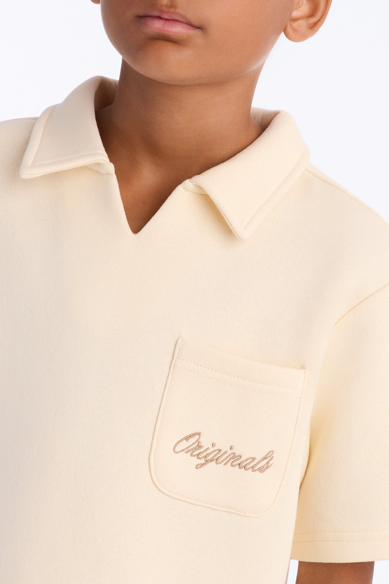 Mini Tyson Happy Mistake Short Sleeve Polo - Cream image 4