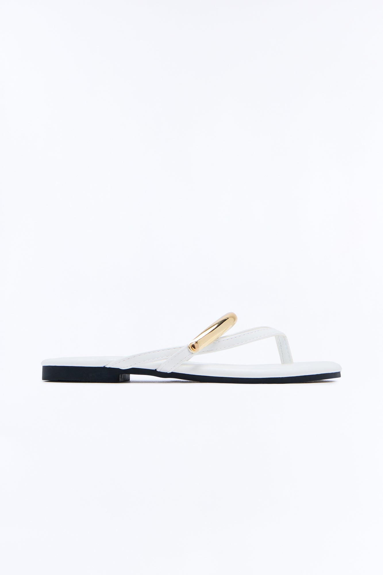 Kindly Hardware Flip Flops - White image 3
