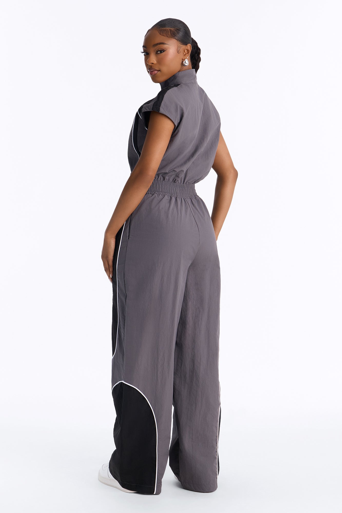 Race You There Windbreaker Jumpsuit - Charcoal image 4